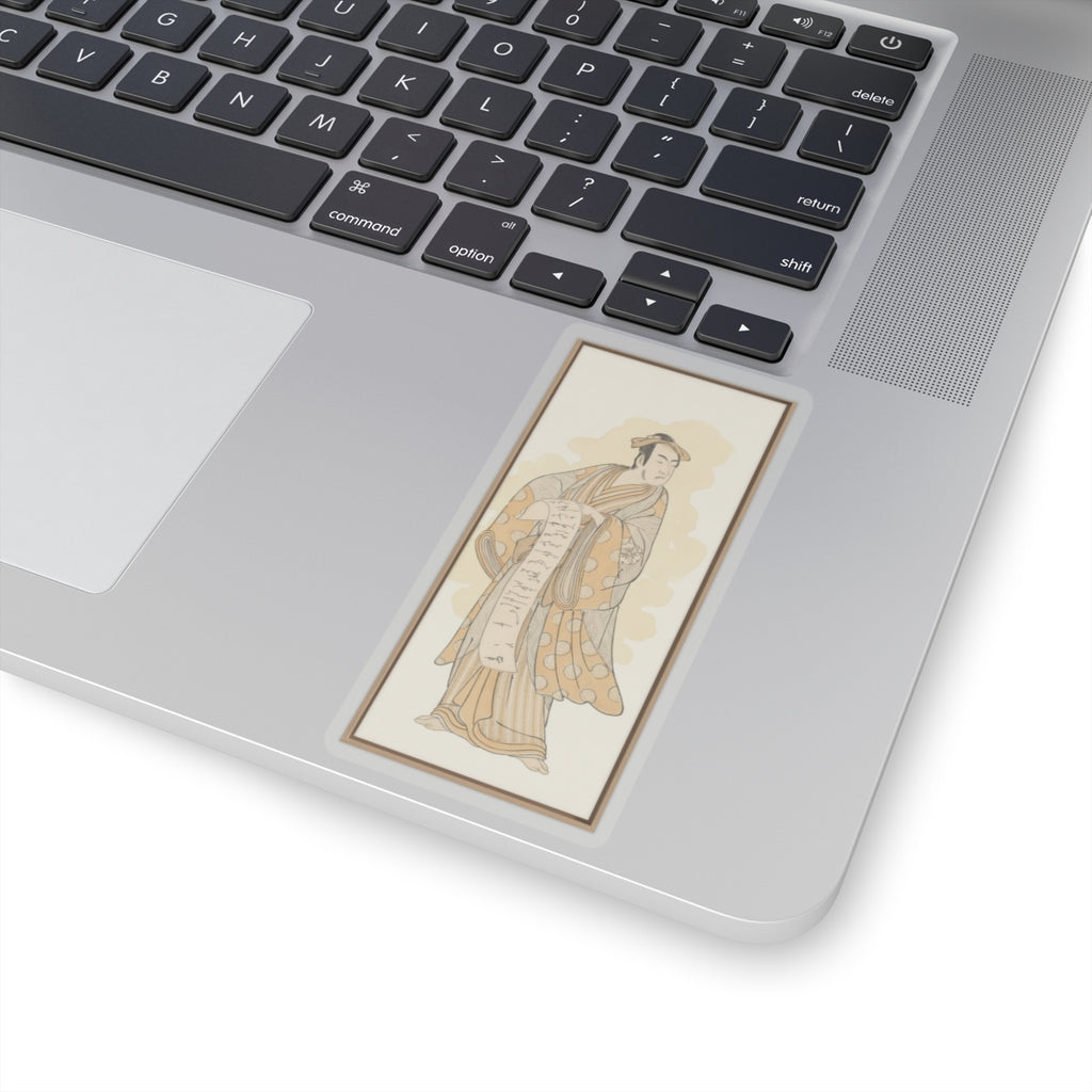 Watercolor — The Actor, Matsumoto Koshiro I 1674–1730 Reading A Letter — Kiss-Cut Sticker