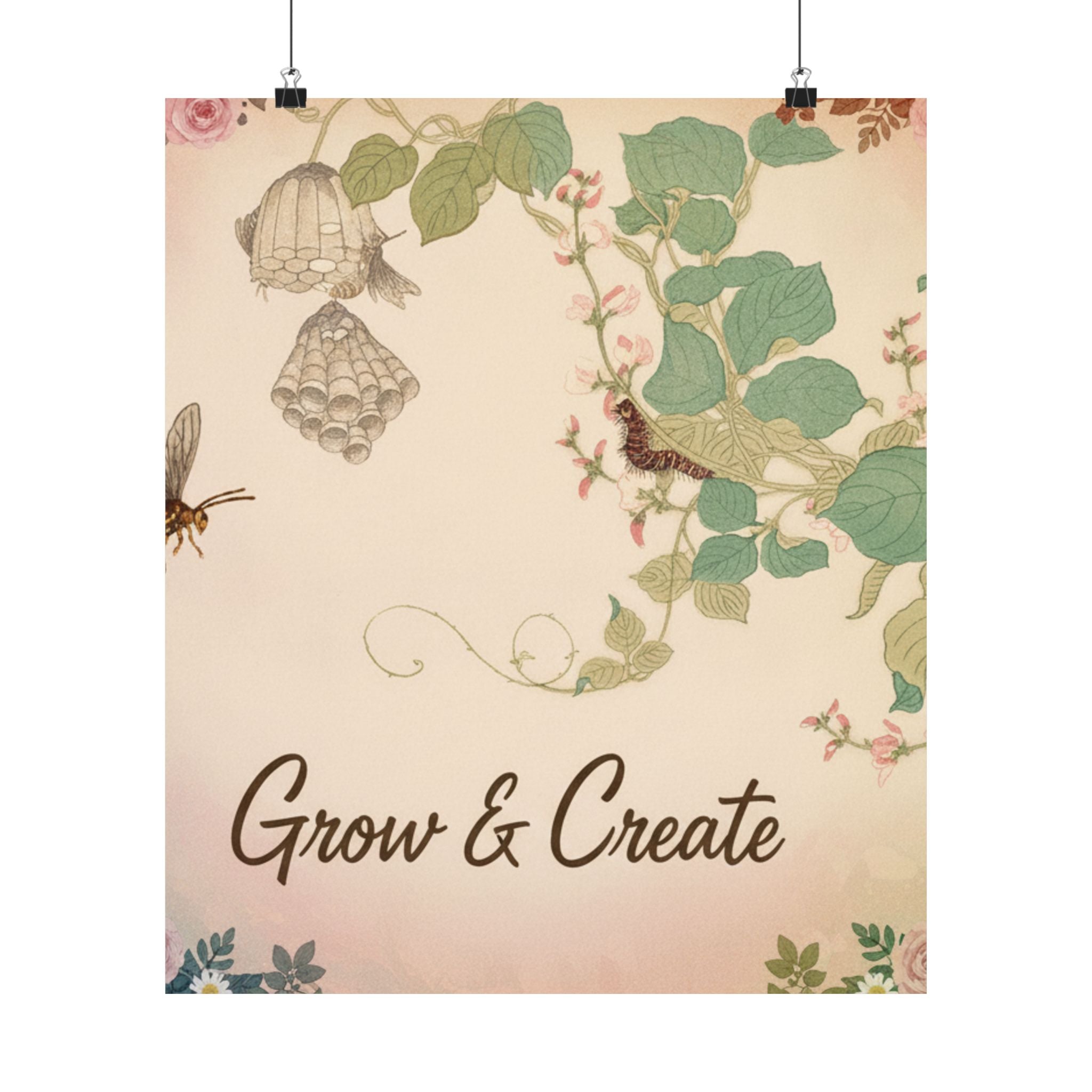 Affirmation — Paper Wasp (Hachi); Hairy Caterpillar (Kemushi), From The Picture Book Of Crawli — Matte Poster
