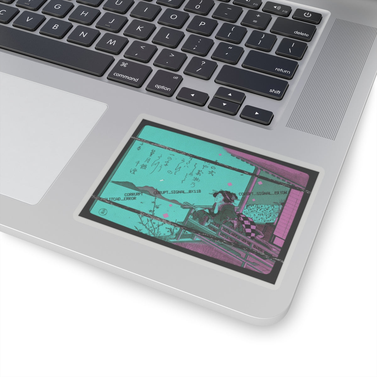 Glitch Culture — Courtesan Leaning On The Railing Of A Veranda — Kiss-Cut Sticker