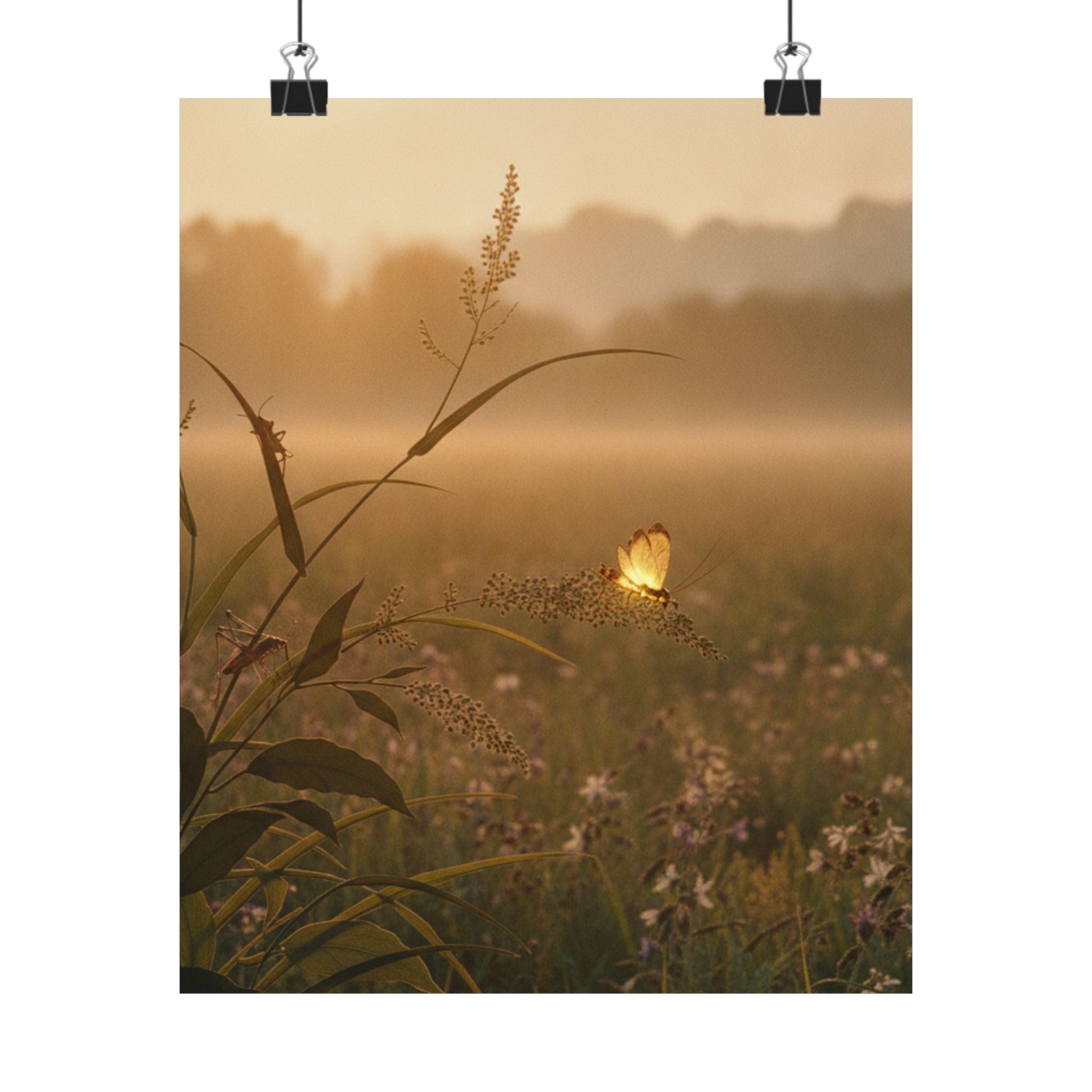 Scenic Nature — Tree Cricket (Matsumushi); Firefly (Hotaru), From The Picture Book Of Crawling C — Matte Poster