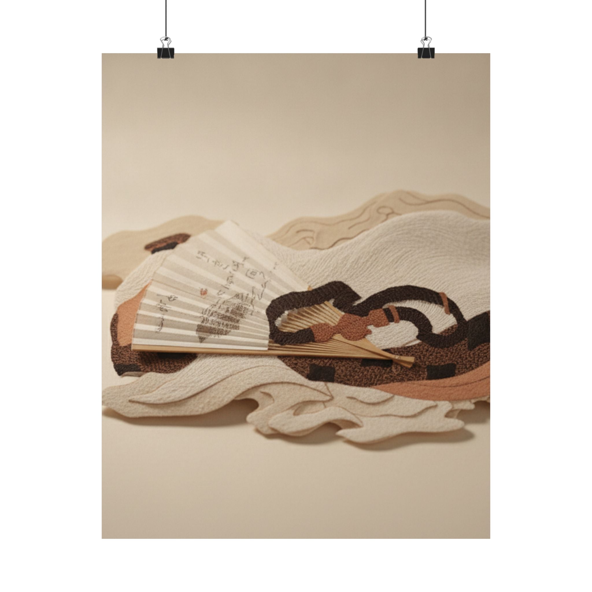 Product Marketing — Belt And Fan On A Piece Of Cloth — Matte Poster