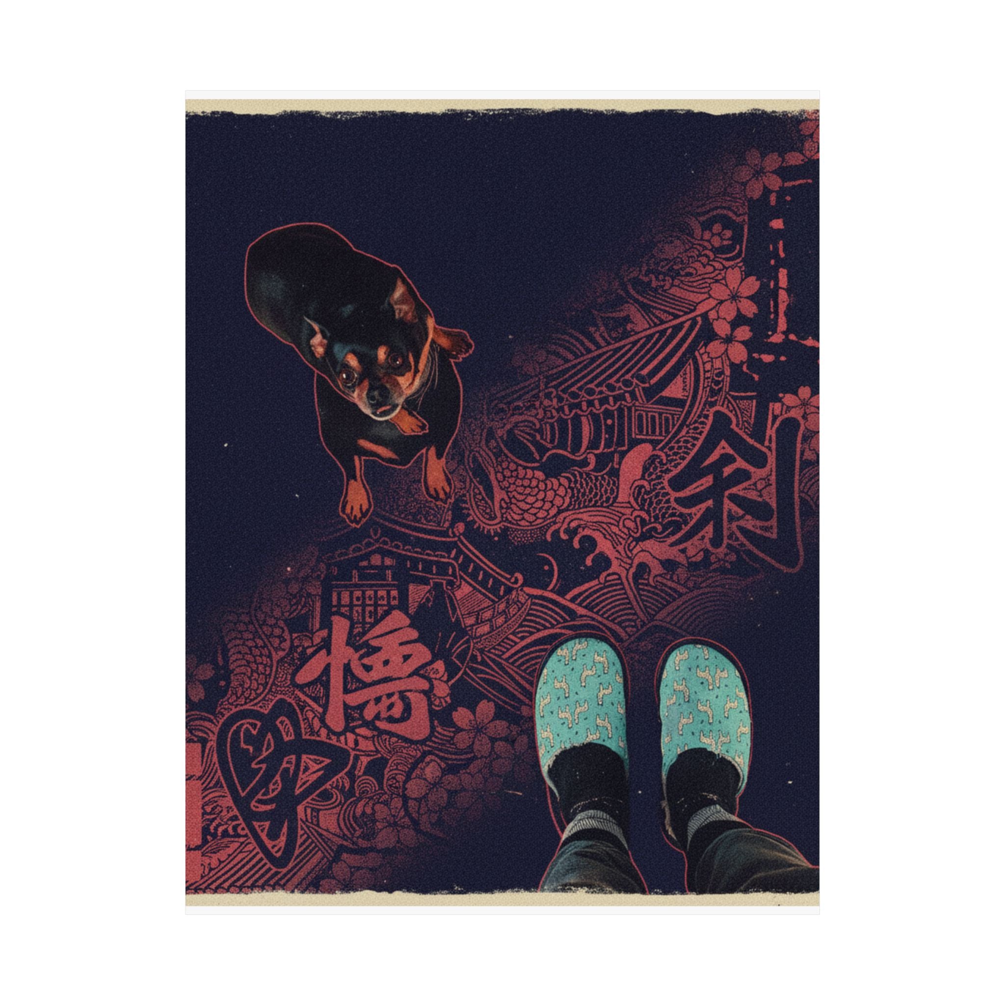 Japanese Street — Dog — Matte Poster