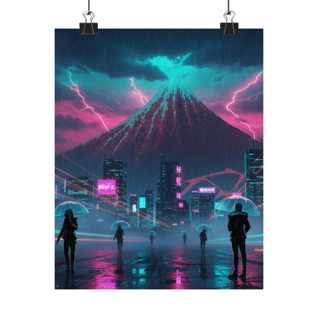 Neon Noir — Storm Below Mount Fuji (Sanka No Haku U), From The Series Thirty-Six Views Of Mo — Matte Poster