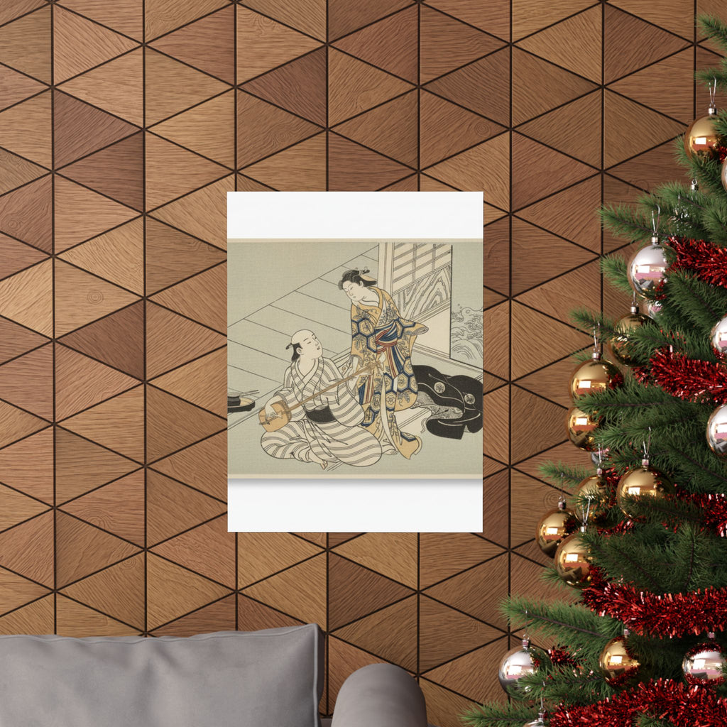 Ecommerce Main — Lady Interrupting Her Lover, Who Is Playing The Shamisen — Matte Poster