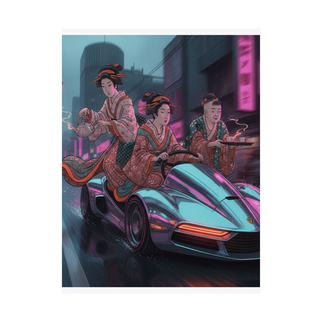 Fast Furious — Two Young Ladies Having Tea Attended By Elderly Servant — Matte Poster