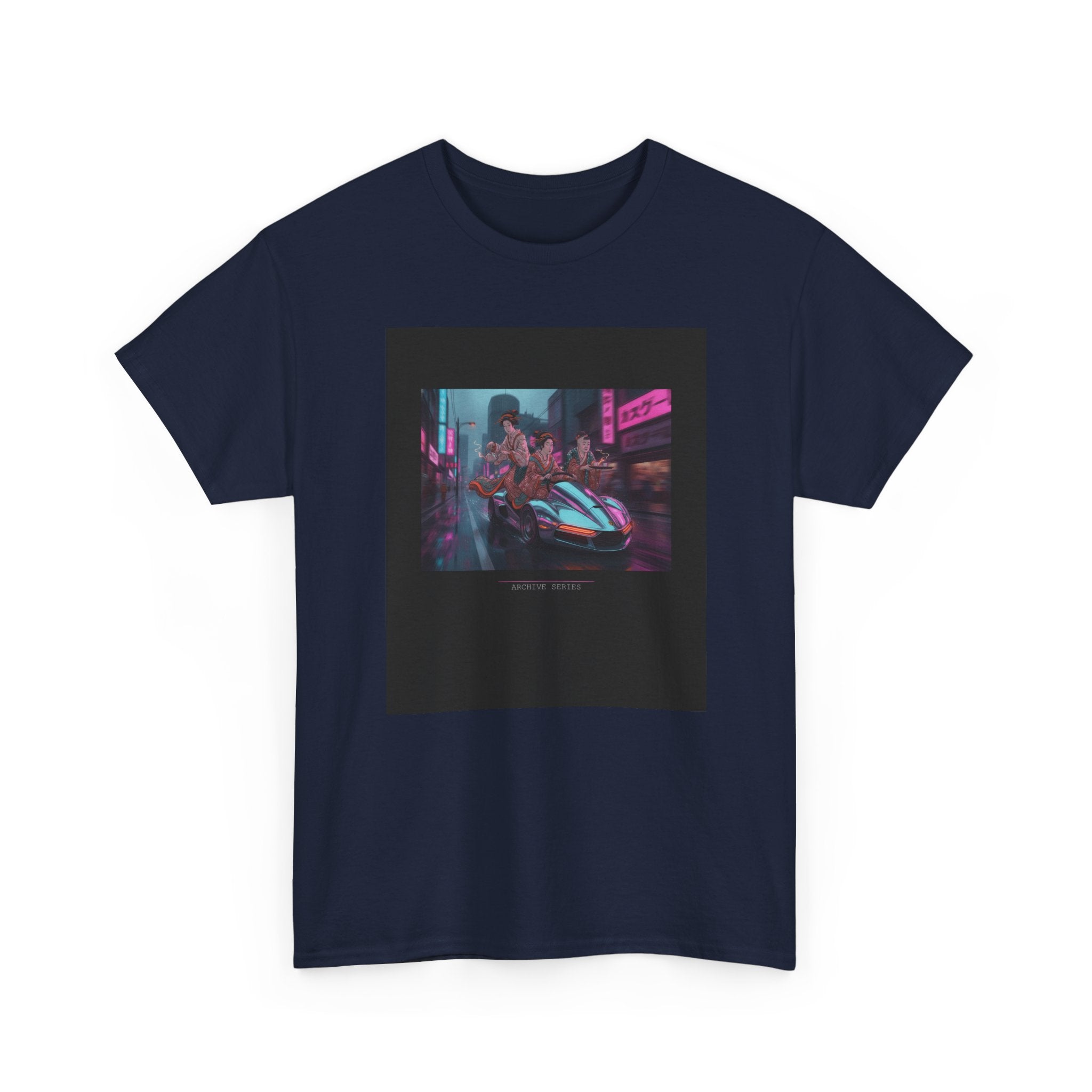Neon Cyberpunk Supercar Night Street Graphic Tee