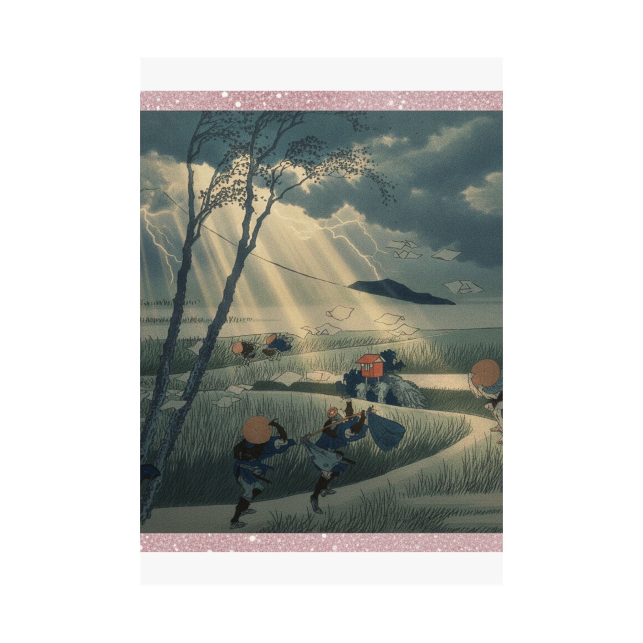 Dramatic Storm — Ejiri In Suruga Province (Sunshū Ejiri), From The Series Thirty-Six Views Of Mou — Matte Poster