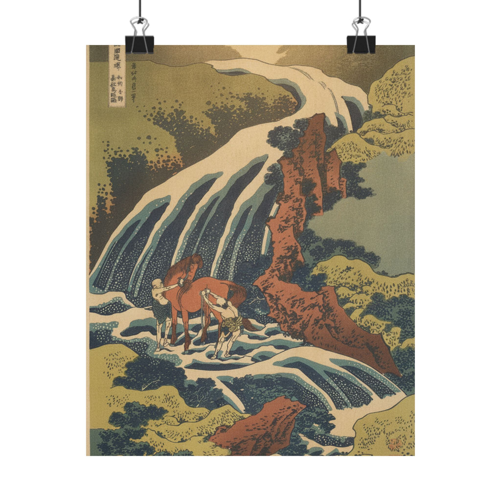 Scenic Nature — The Waterfall Where Yoshitsune Washed His Horse At Yoshino In Yamato Province (W — Matte Poster