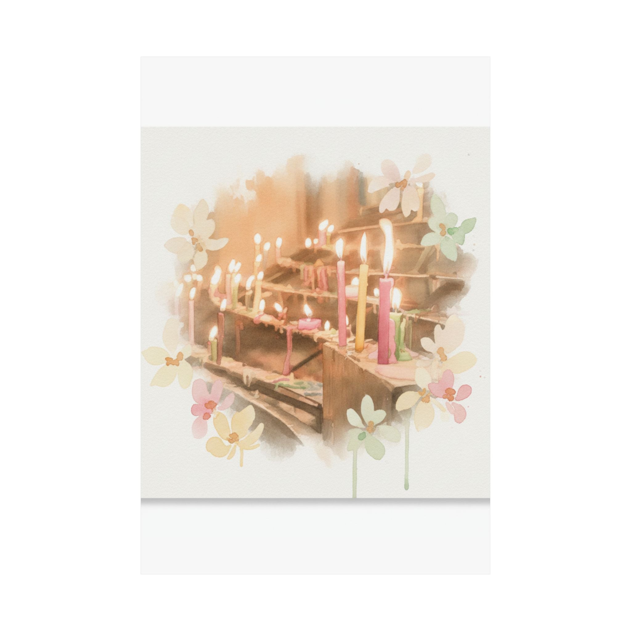 Watercolor — Candle — Matte Poster
