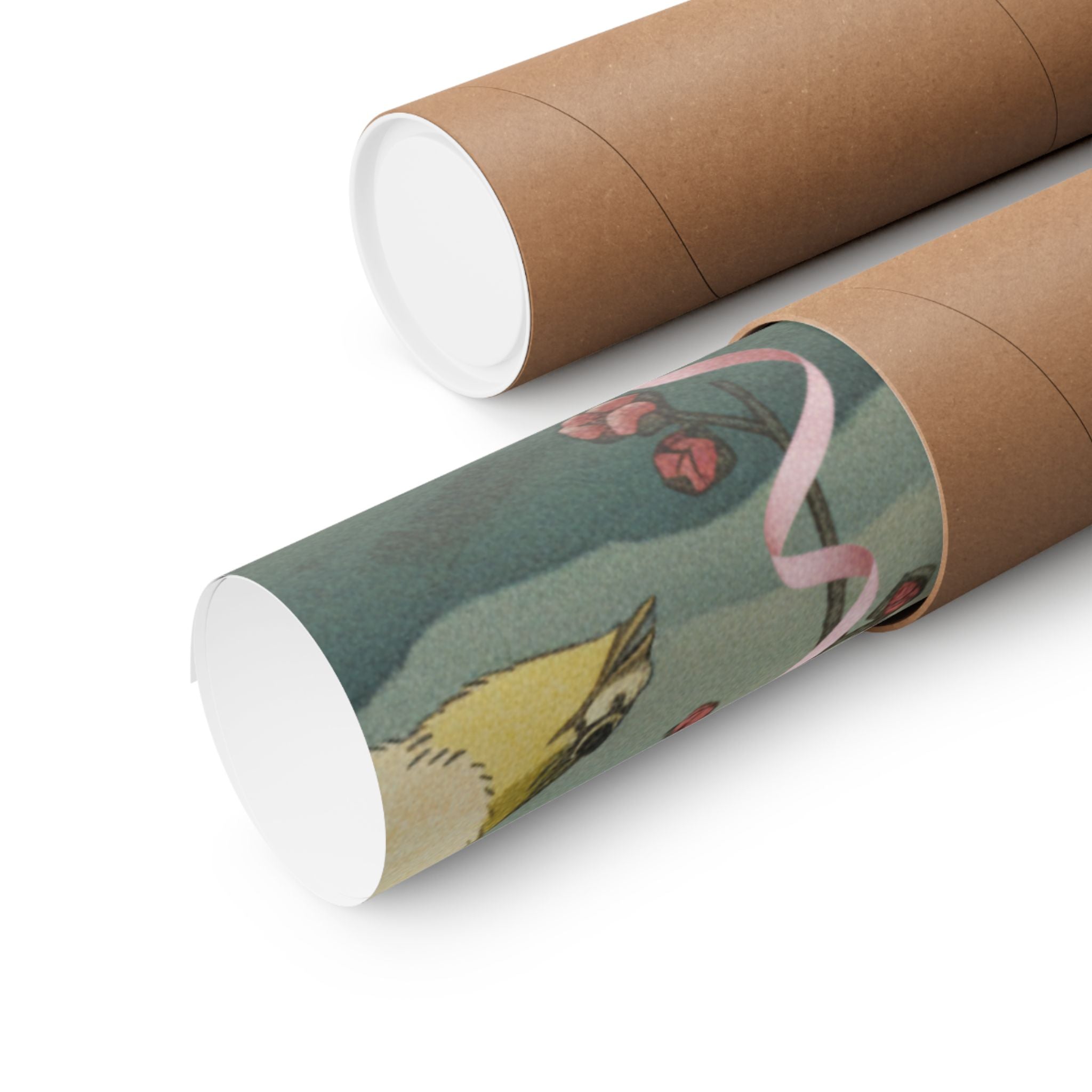 Scenic Nature — Bush Warbler On A Plum Branch (Ume Ni Uguisu) — Matte Poster
