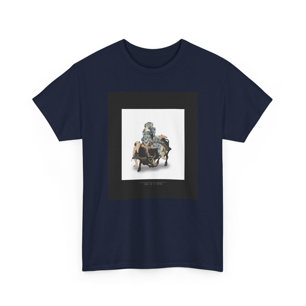 CITY NEVER SLEEPS | Roshungi (Chinese, Lu Zhunyi) As A Woman With A Pipe Riding On A Buffalo Graphic Tee — Graphic Tee