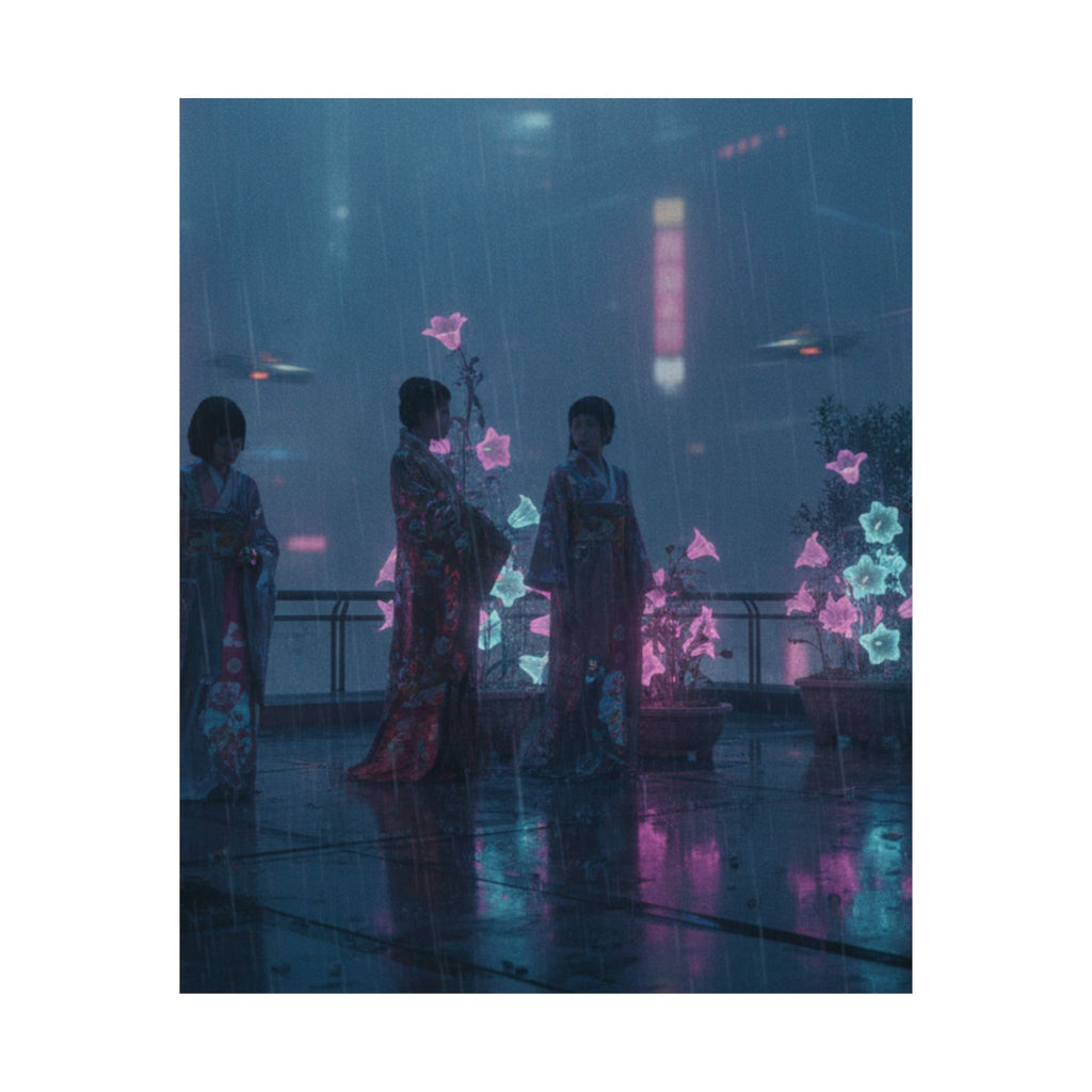 Neon Noir — Bellflowers (Asagao), From The Series Genji In Fashionable Modern Guise (Fūryū Y — Matte Poster