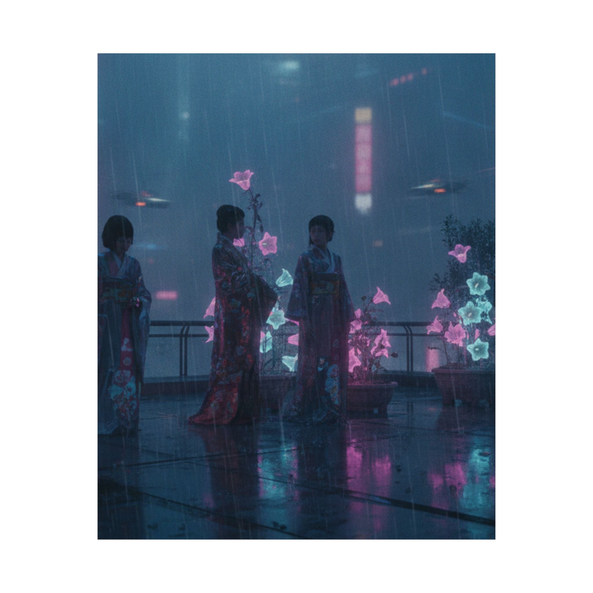 Neon Noir — Bellflowers (Asagao), From The Series Genji In Fashionable Modern Guise (Fūryū Y — Matte Poster
