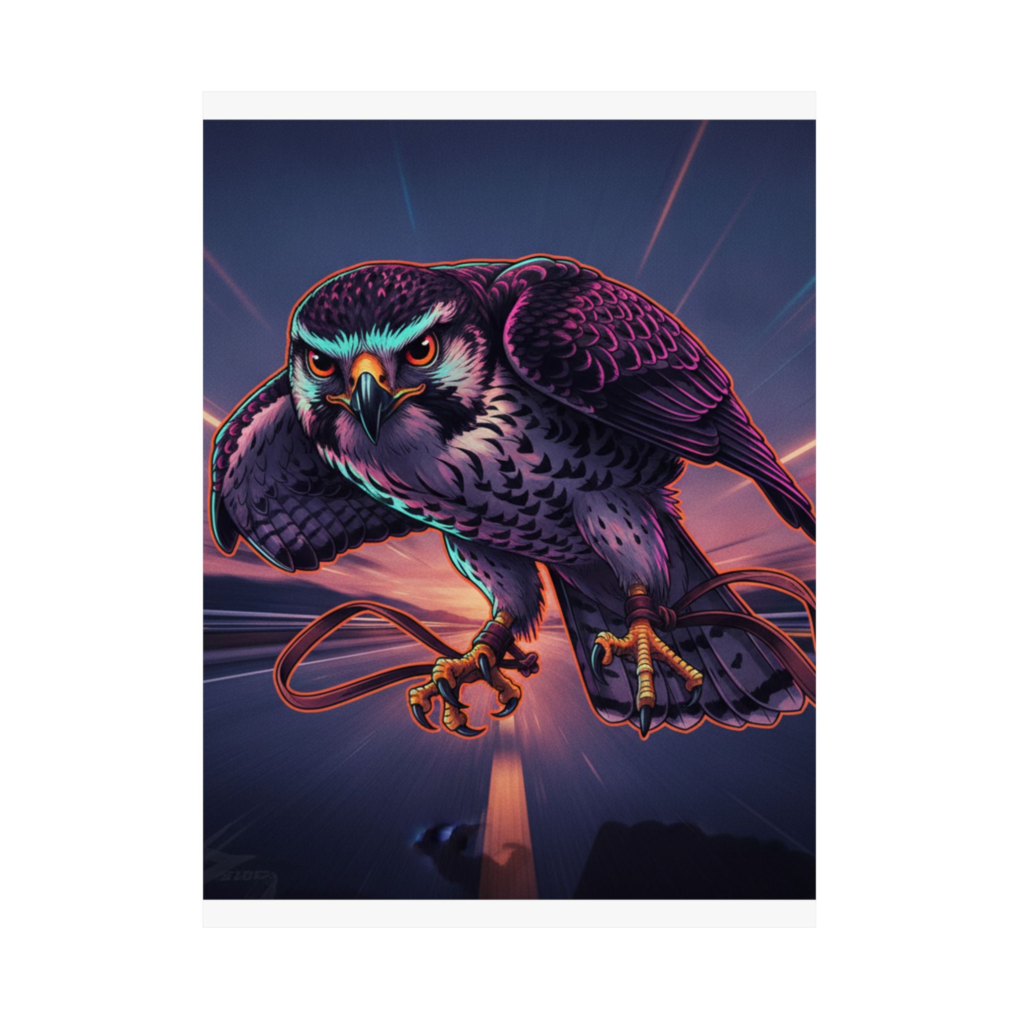 Fast Furious — Hawk Tied To Perch — Matte Poster