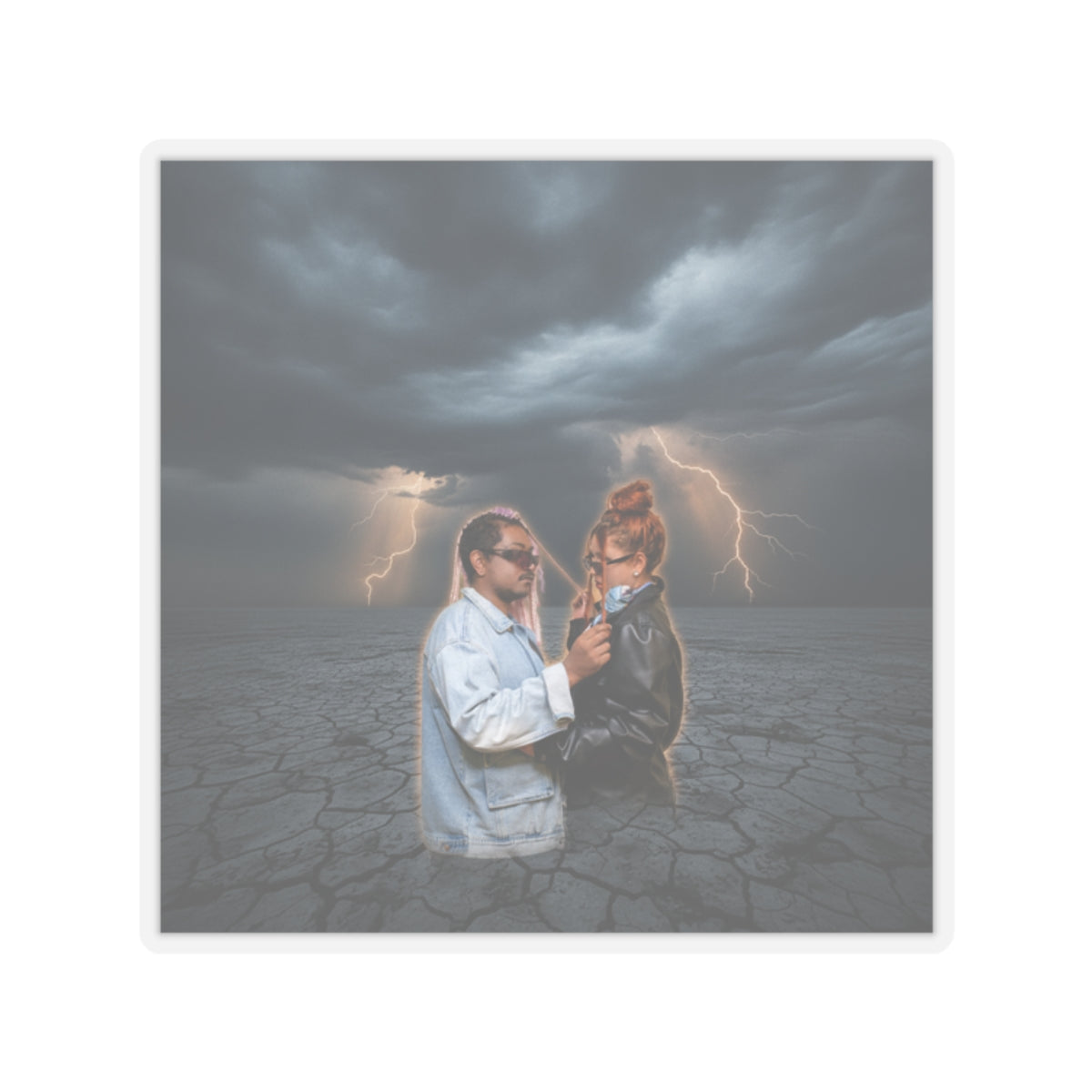 Dramatic Storm — Person — Kiss-Cut Sticker