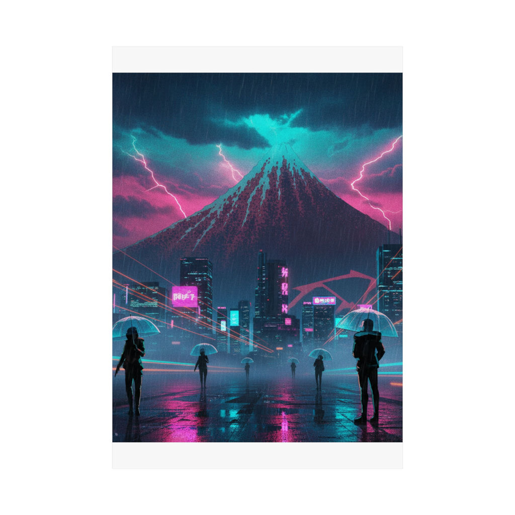 Neon Noir — Storm Below Mount Fuji (Sanka No Haku U), From The Series Thirty-Six Views Of Mo — Matte Poster