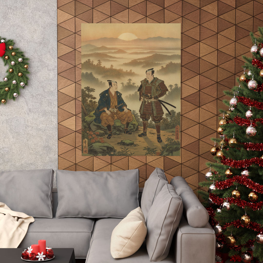Scenic Nature — A Daimyo Talking To One Of His Retainers — Matte Poster