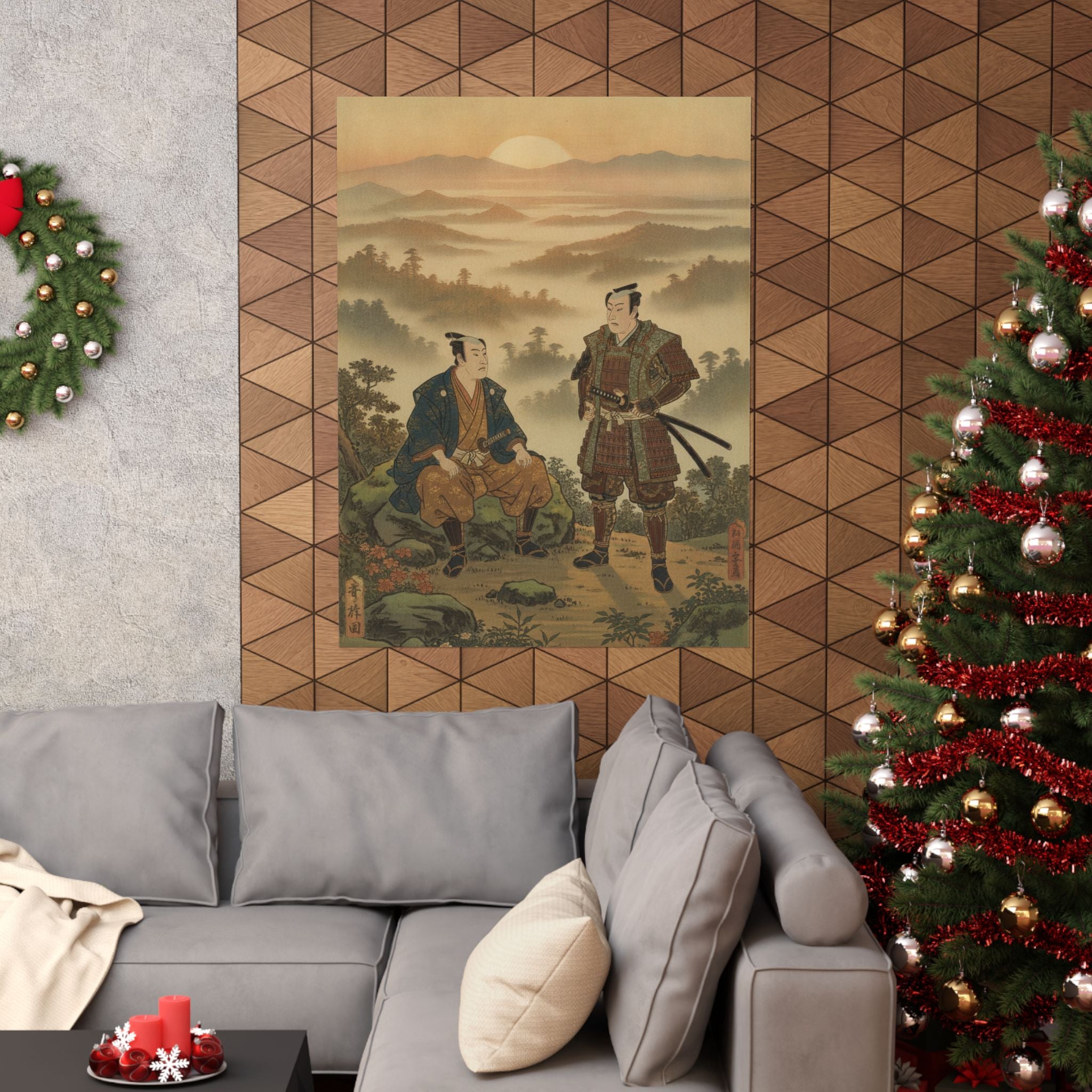 Scenic Nature — A Daimyo Talking To One Of His Retainers — Matte Poster