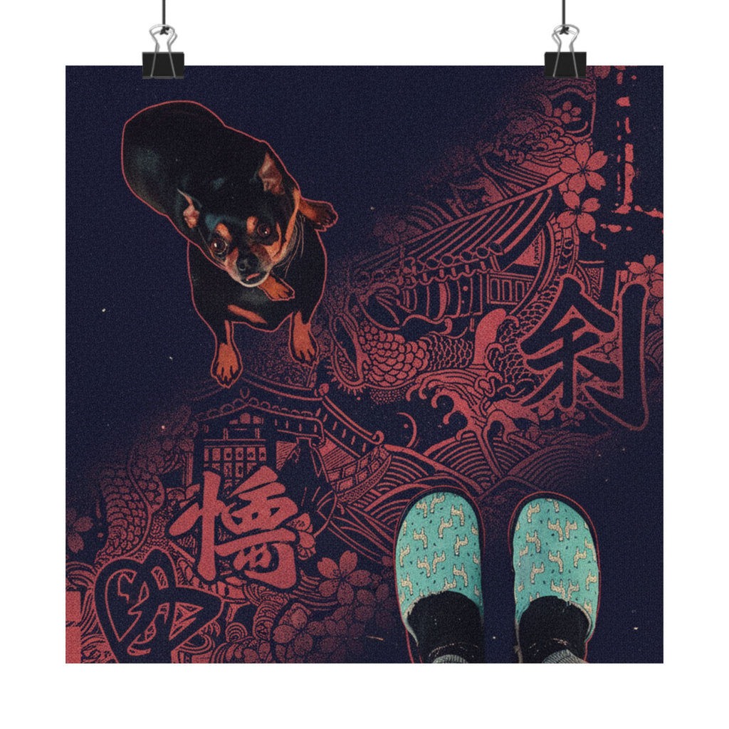 Japanese Street — Dog — Matte Poster