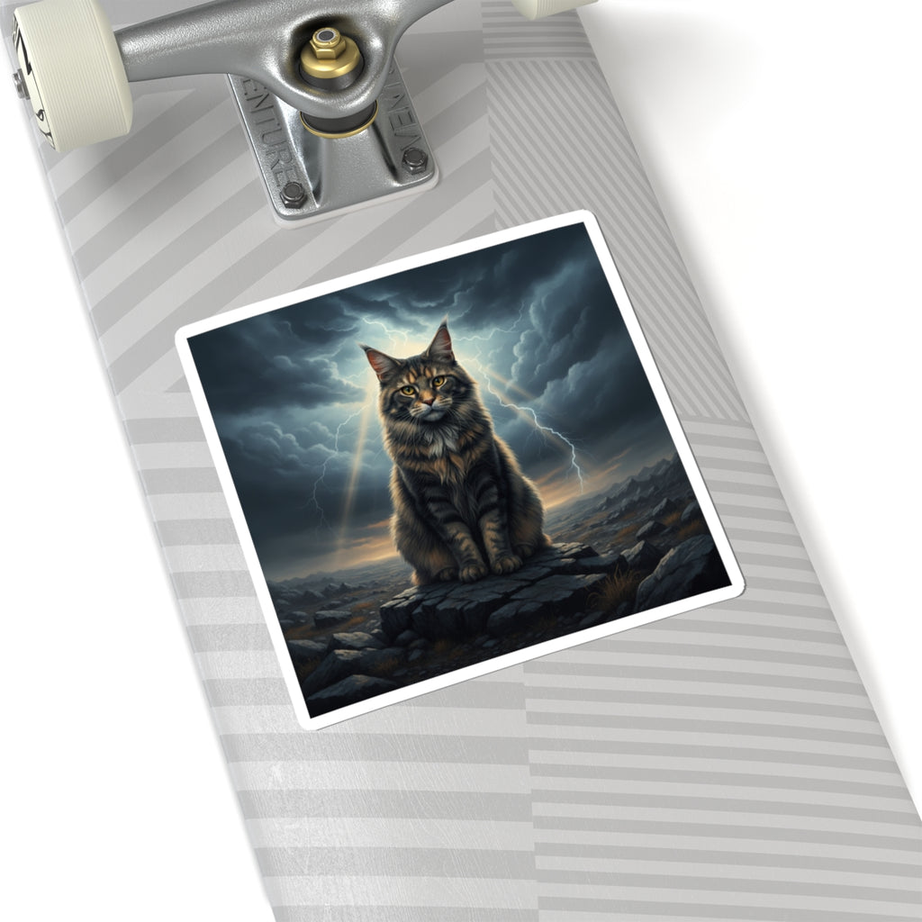 Dramatic Storm — Cat — Kiss-Cut Sticker