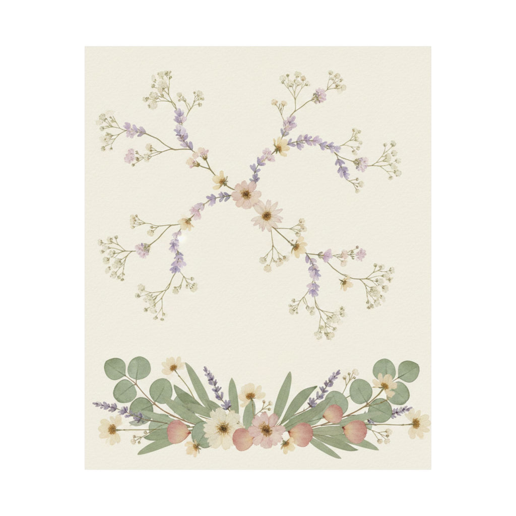 Pressed Lavender & Eucalyptus Garland Matte Poster