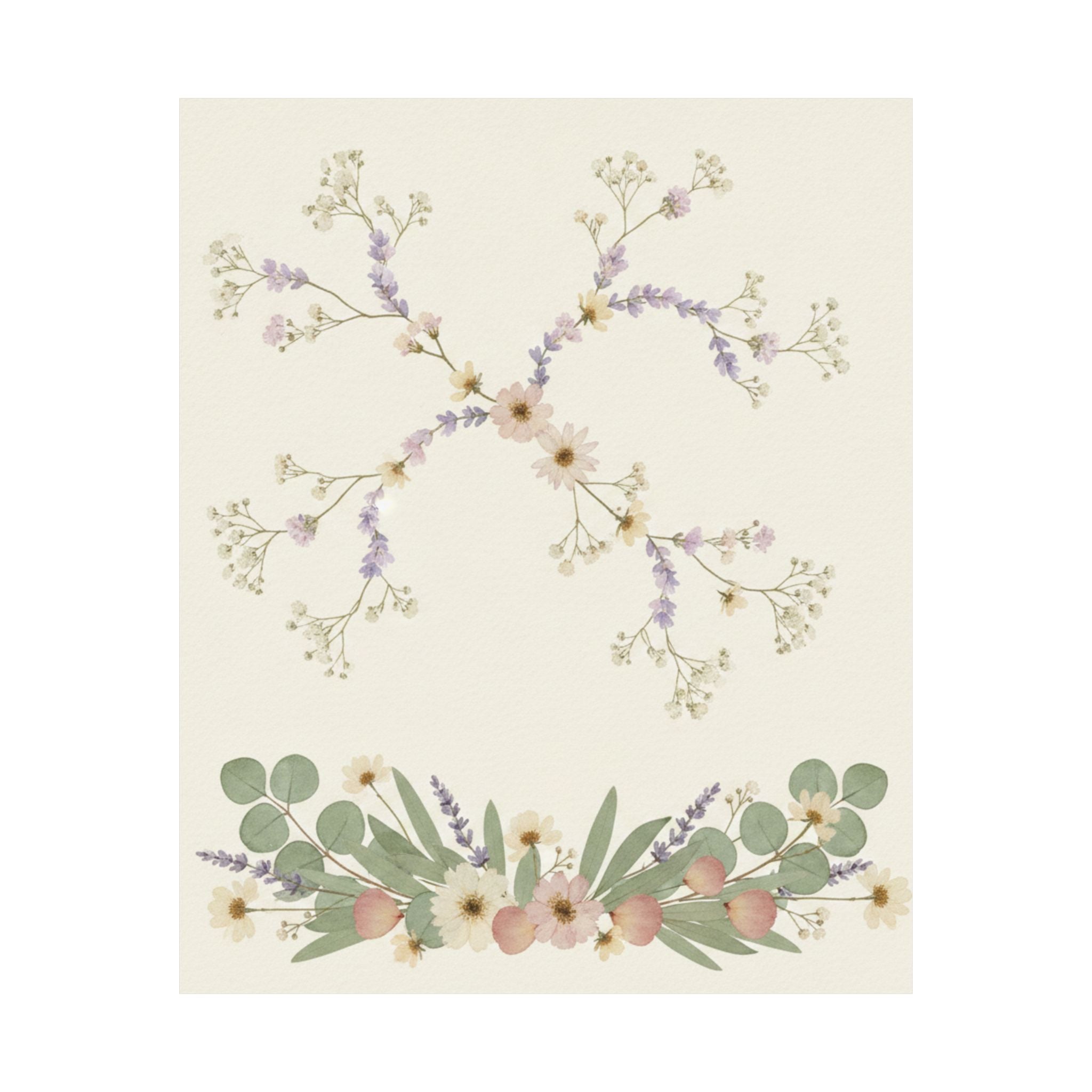 Pressed Lavender & Eucalyptus Garland Matte Poster