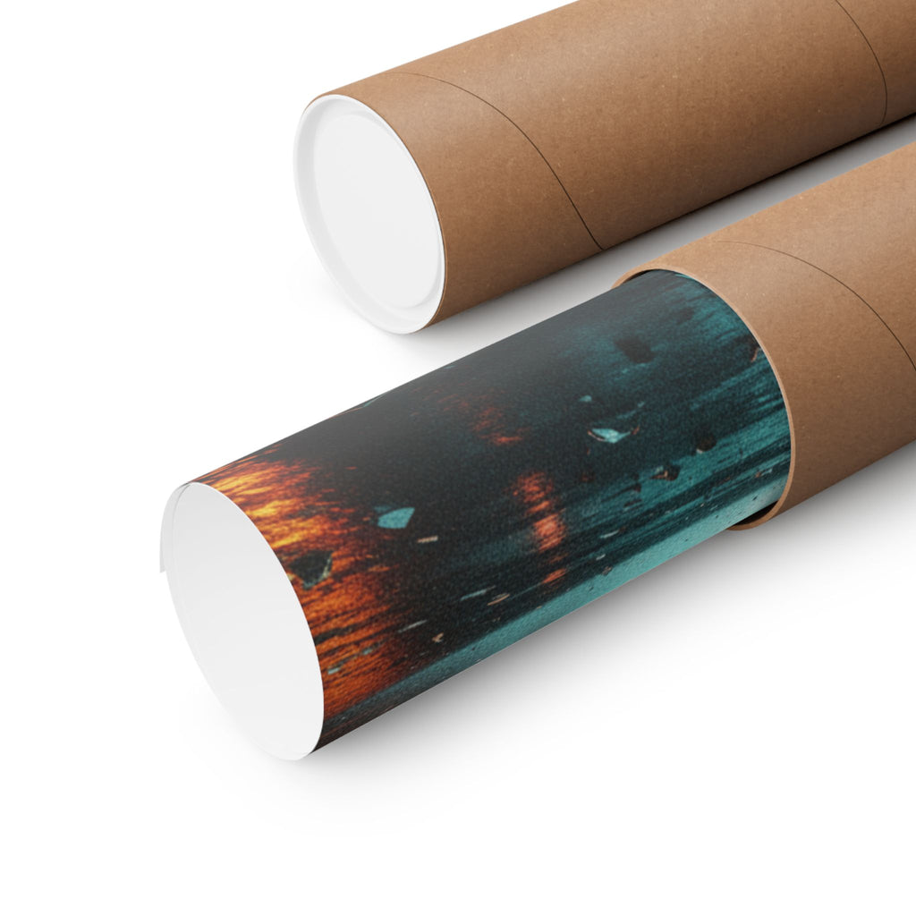 Fast Furious — Red Carp Ascending A Waterfall — Matte Poster