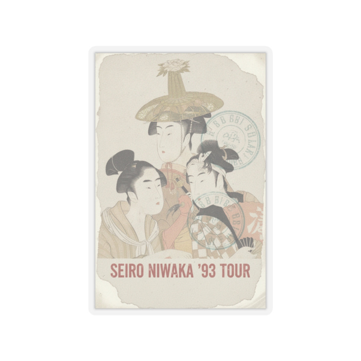 Vintage Bootleg — Seiro Niwaka Onna Geisha No Bu Tojin Shishi Sumo — Kiss-Cut Sticker