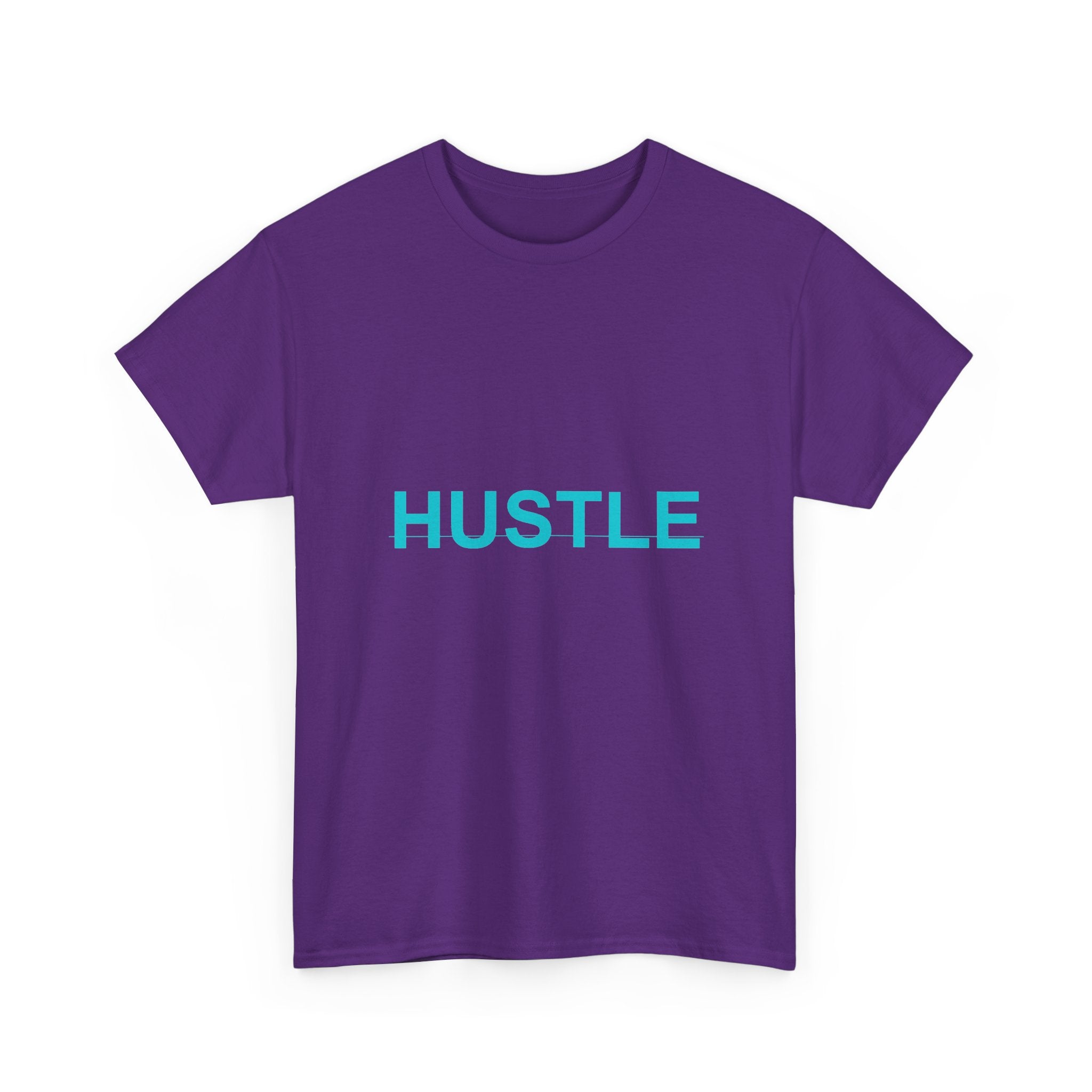 HUSTLE Bold Cyan Wordmark Minimal Graphic Tee