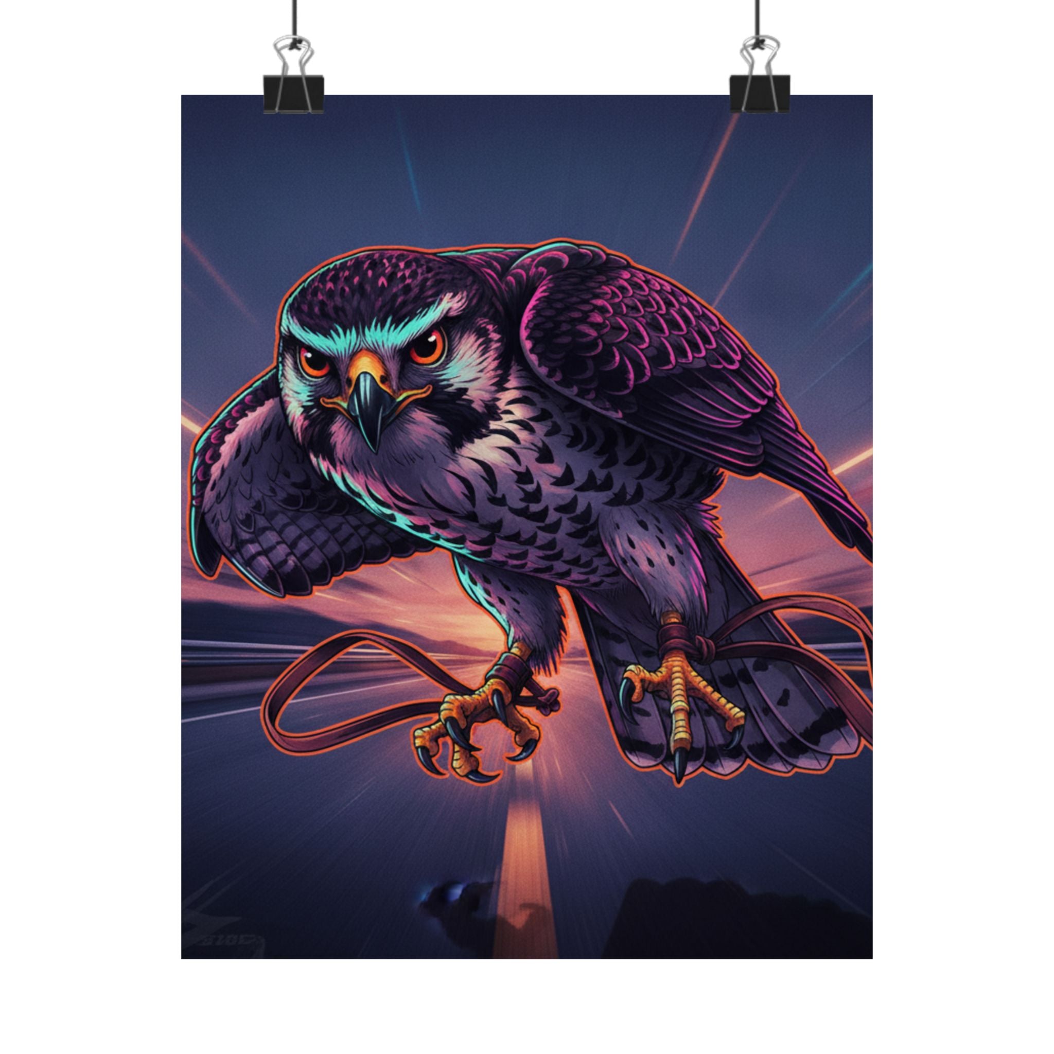 Fast Furious — Hawk Tied To Perch — Matte Poster