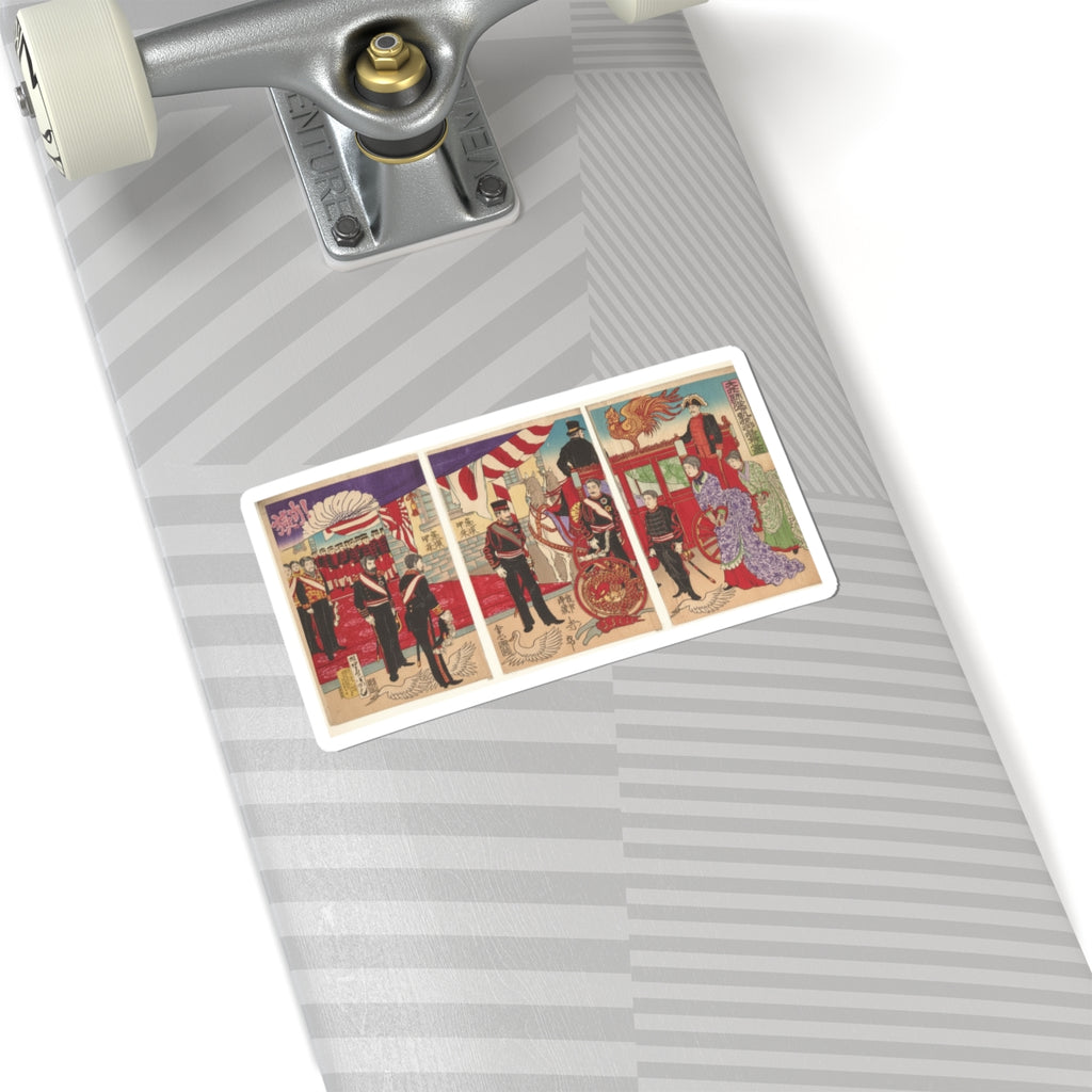 Japanese Street — Arrival Of The Emperor At Tokyo After The Victory (Russo-Japanese War) — Kiss-Cut Sticker