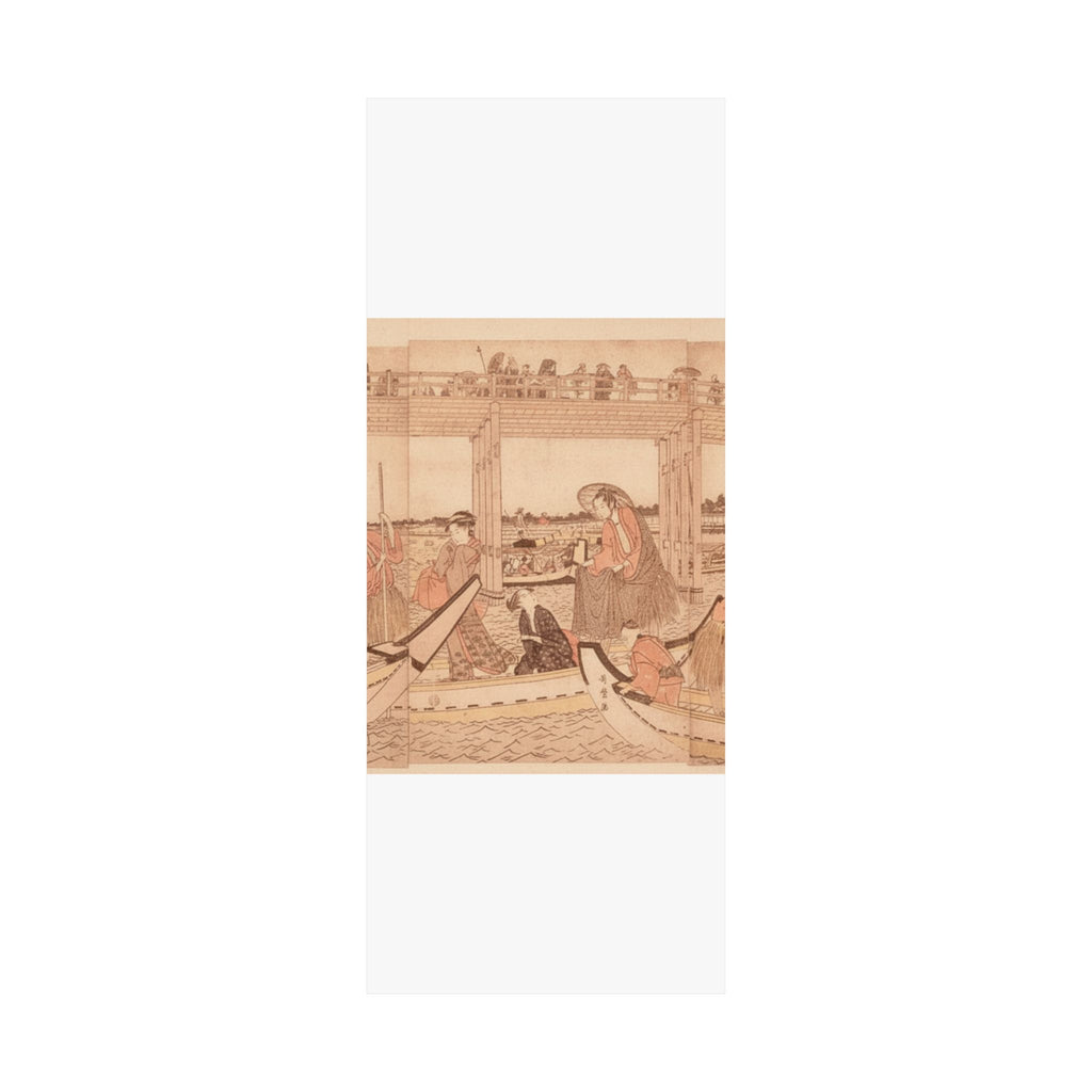 Southern Sunset — Fishing Boats With Nets Under Ryōgoku Bridge — Matte Poster