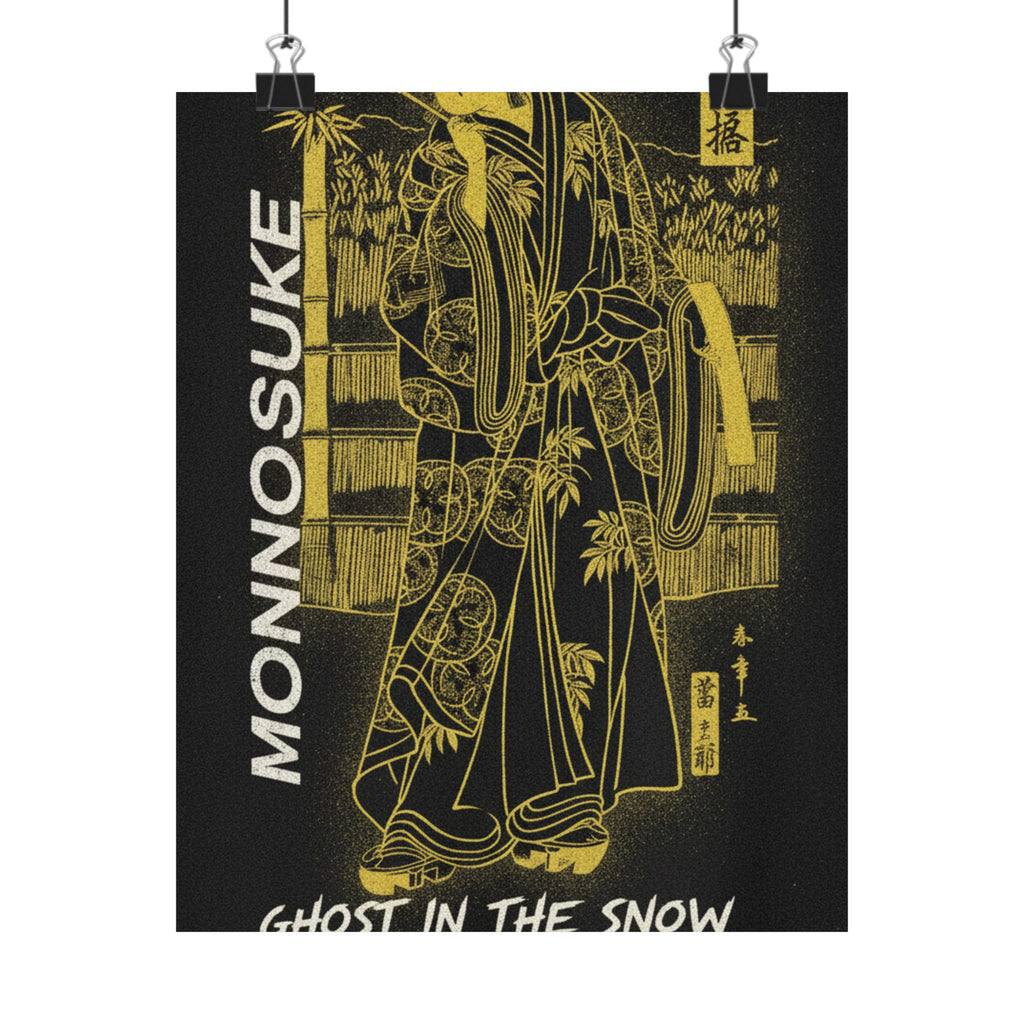 Streetwear Collage — The Second Ichikawa Monnosuke As A Man Of High Rank Standing In The Snow — Matte Poster