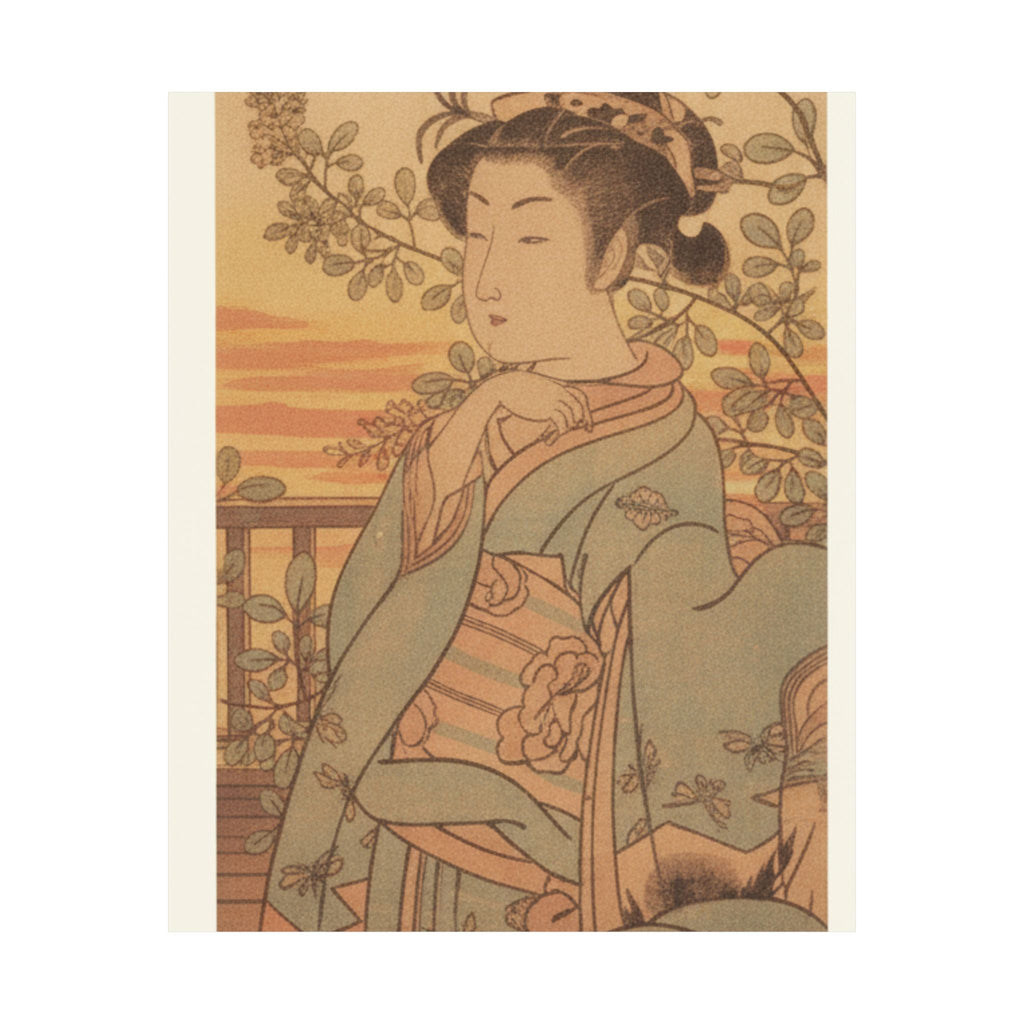 Southern Sunset — A Young Lady And Her Boy Servant — Matte Poster