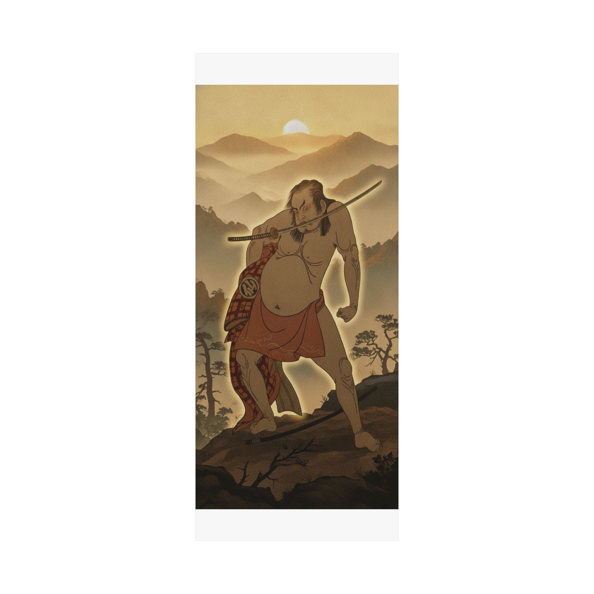 Scenic Nature — The Second Nakamura Sukegoro As A Man Entirely Nude Save For Loin Cloth — Matte Poster