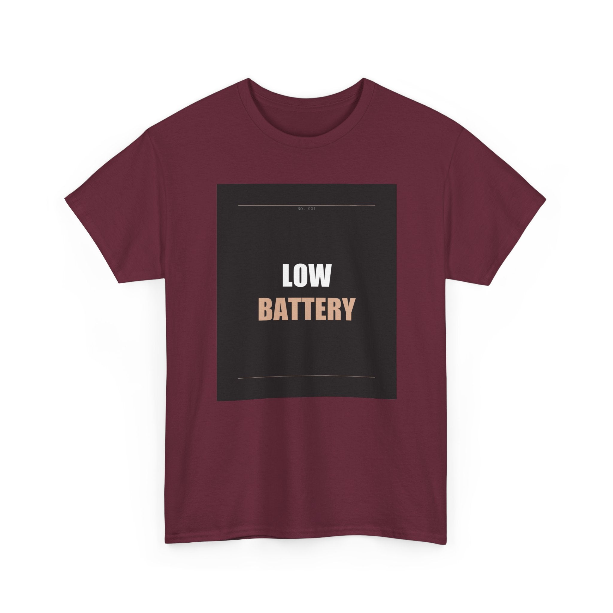 LOW BATTERY Charcoal Slogan Typography Graphic Tee