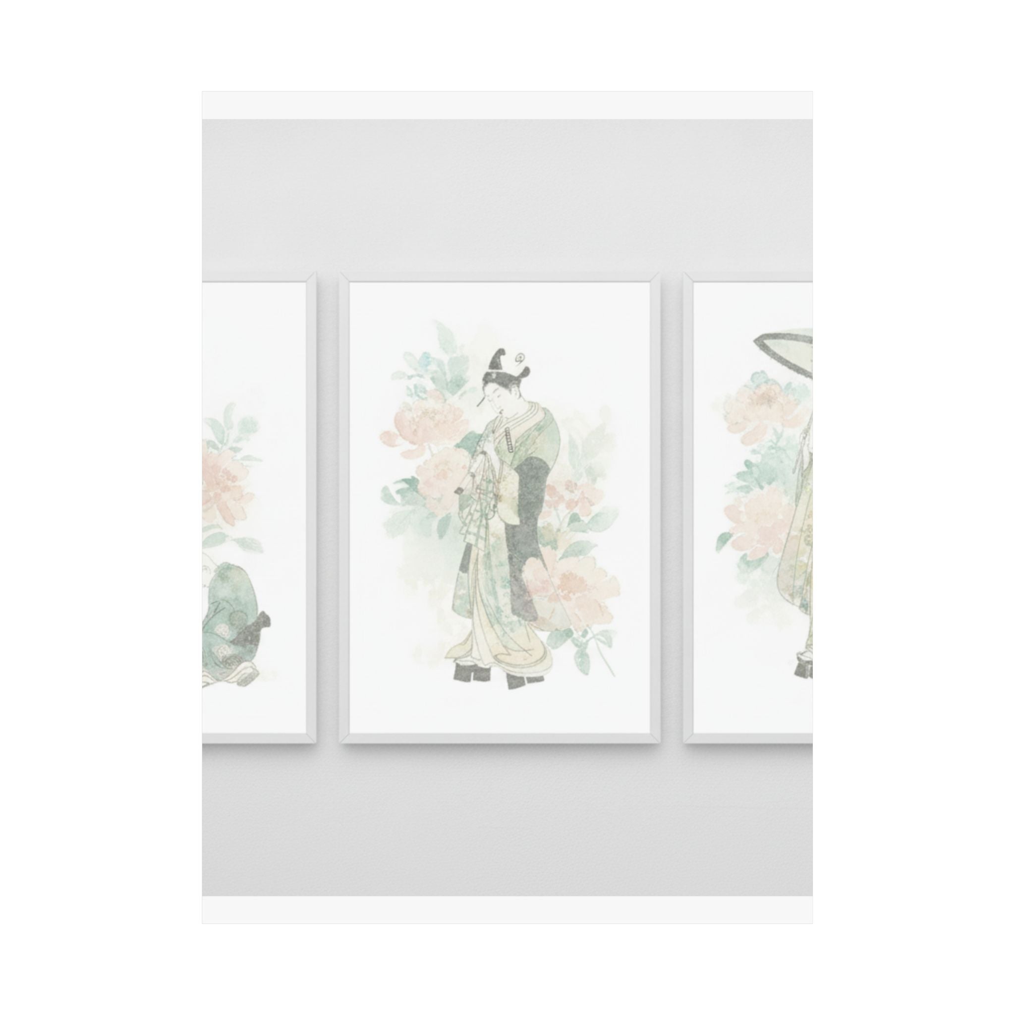 Watercolor — Tripytych Of Young Men — Matte Poster