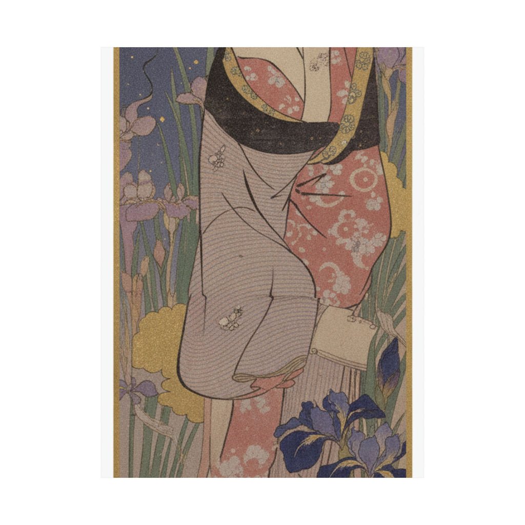 Celestial — Young Lady And Iris Garden — Matte Poster