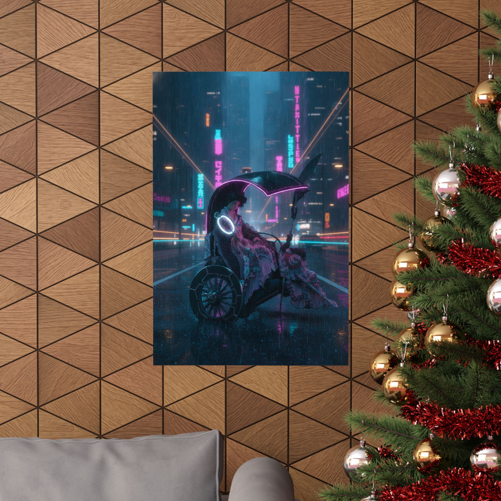 Neon Noir — Lady In A Chariot — Matte Poster