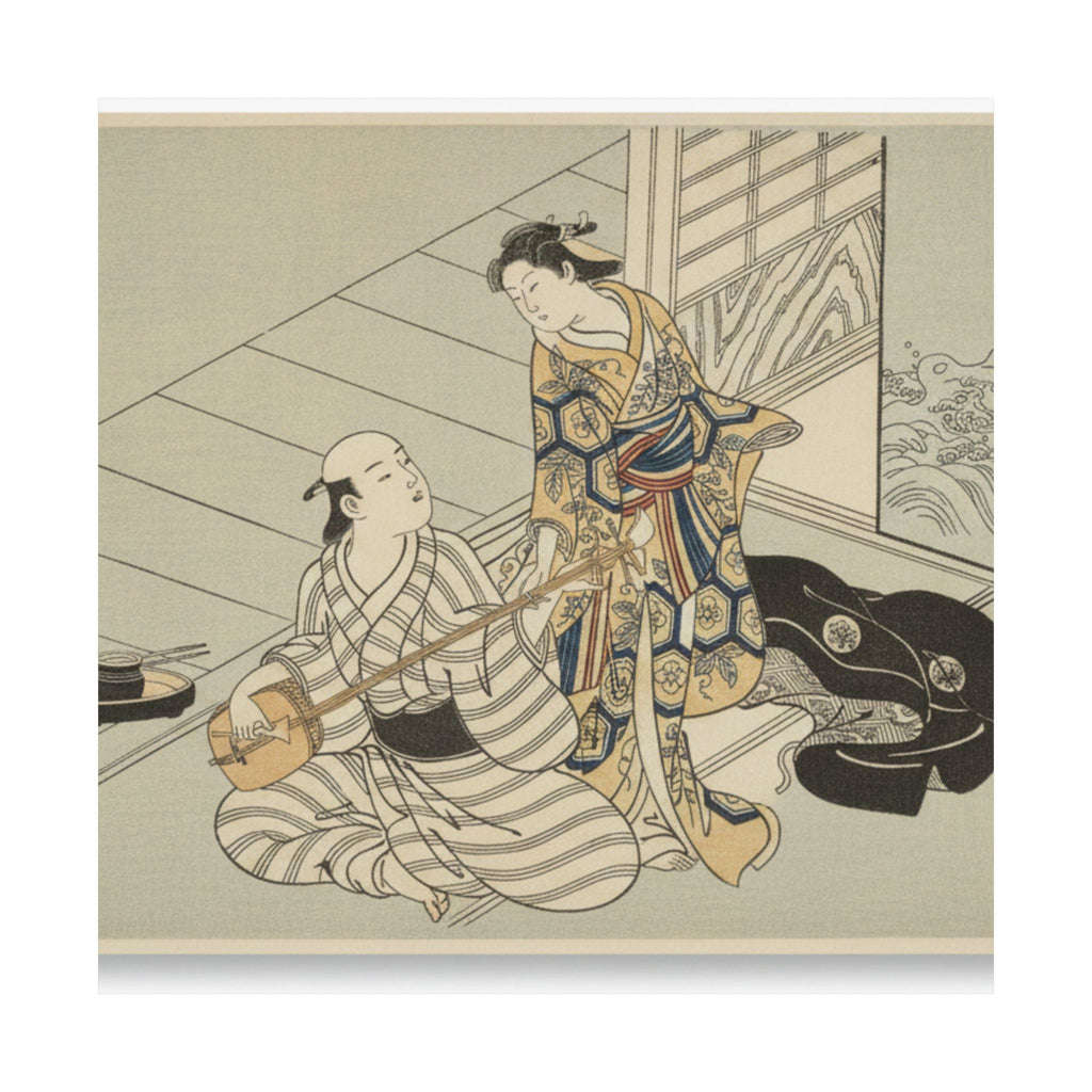 Ecommerce Main — Lady Interrupting Her Lover, Who Is Playing The Shamisen — Matte Poster