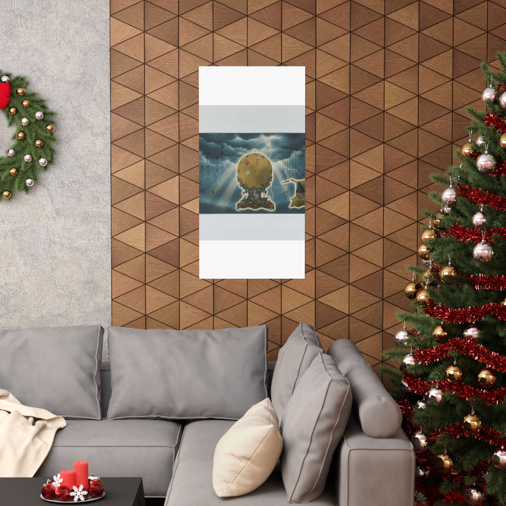 Dramatic Storm — Moveable Rotating Calendar Mounted On Elaborate Wave-Base With Rabbit Crest — Matte Poster