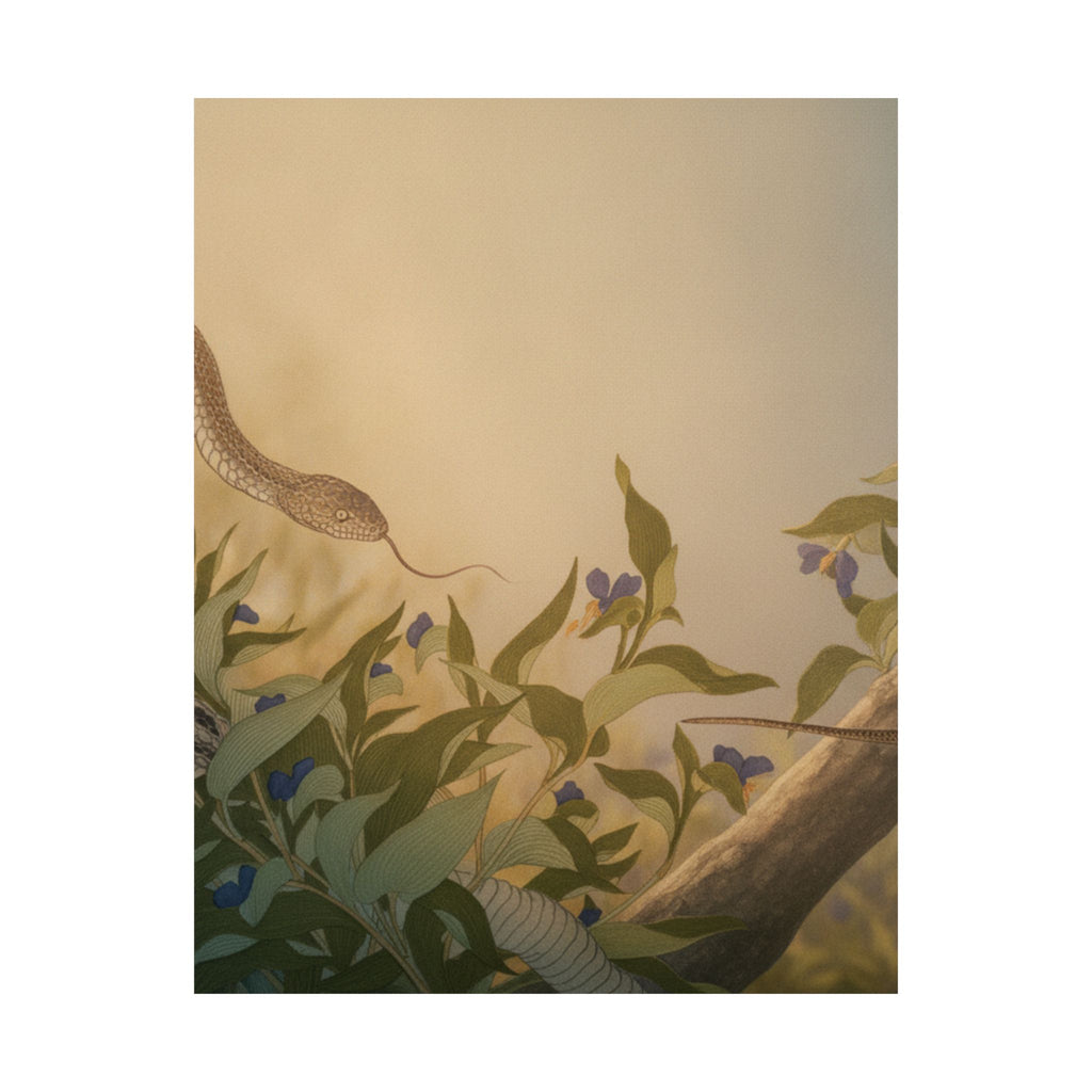 Scenic Nature — Rat Snake (Hebi); Lizard Or Skink (Tokage), From The Picture Book Of Crawling Cr — Matte Poster