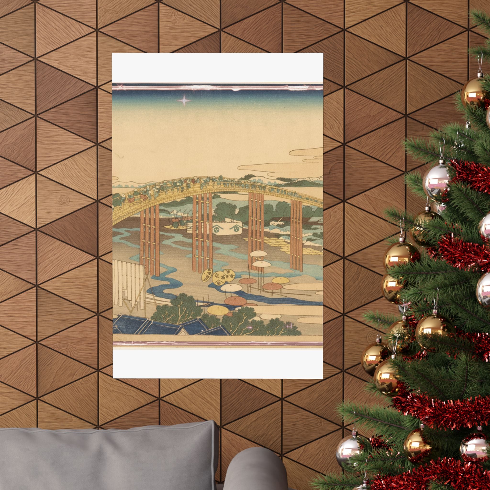 Scenic Nature — Yahagi Bridge At Okazaki On The Tōkaidō (Tōkaidō Okazaki Yahagi No Hashi), From  — Matte Poster