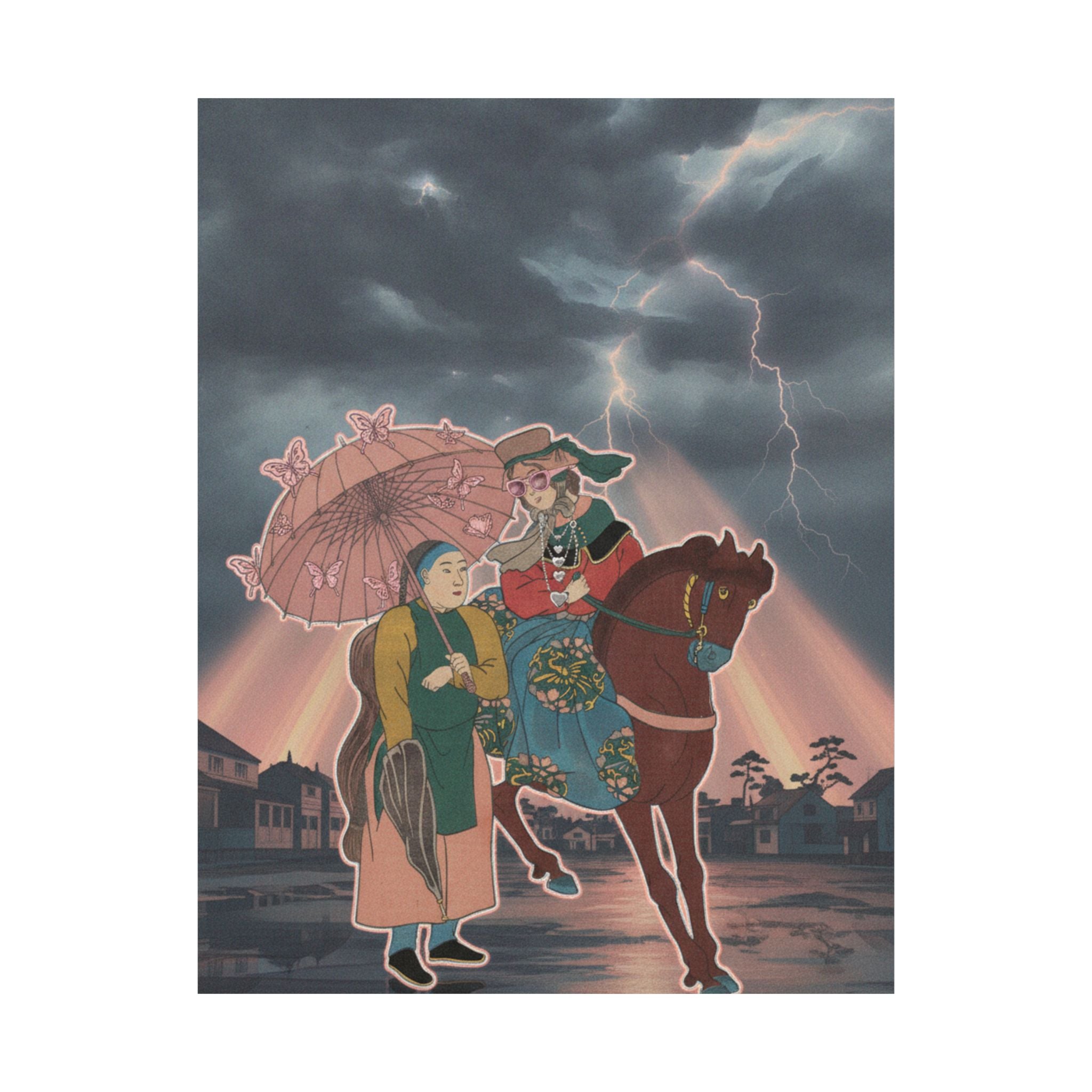 Dramatic Storm — An English Woman With A Chinese Servant In The Foreign District, From The Series — Matte Poster