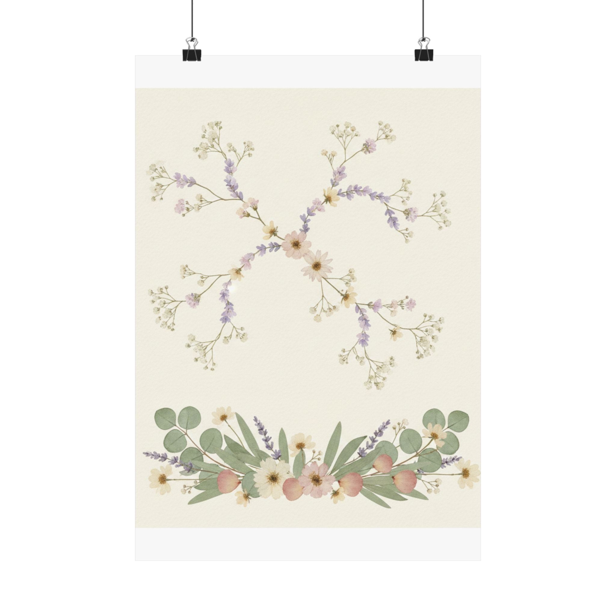 Pressed Lavender & Eucalyptus Garland Matte Poster
