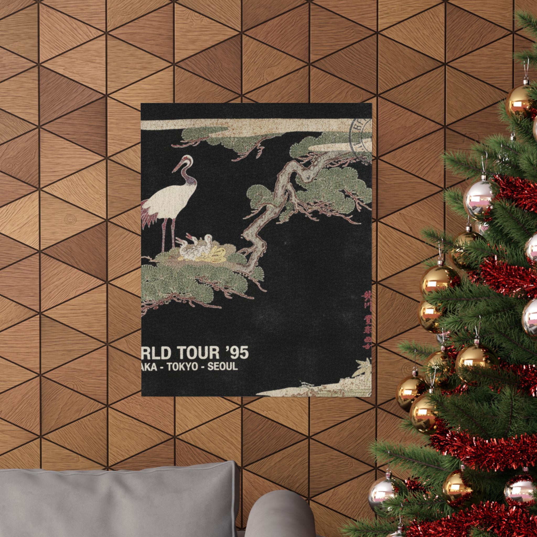 Vintage Bootleg — Crane And Their Young In Their Nest In The Branches Of A Pine-Tree — Matte Poster