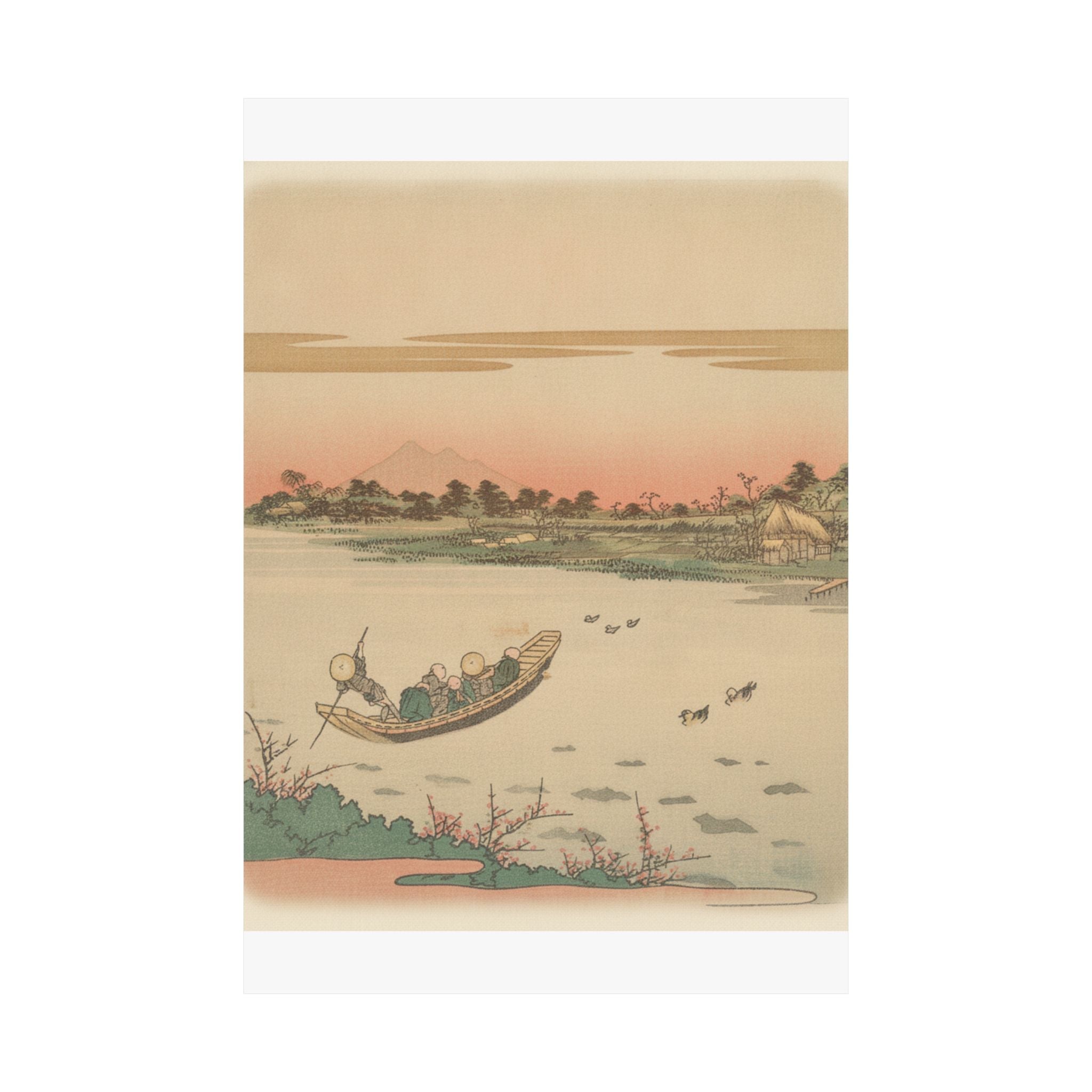 Southern Sunset — Boat Ferrying Across River — Matte Poster