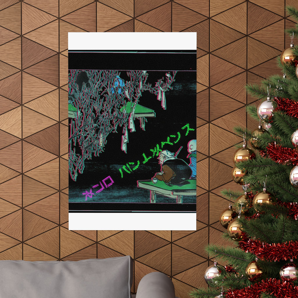 Glitch Culture — Two Pilgrims Gazing At A Tree Festooned With Prayers — Matte Poster