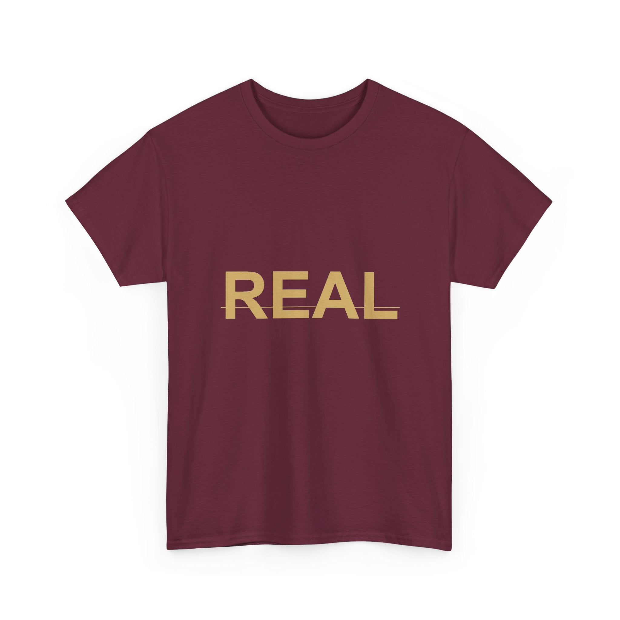REAL Bold Gold Lettering Minimal Statement Tee