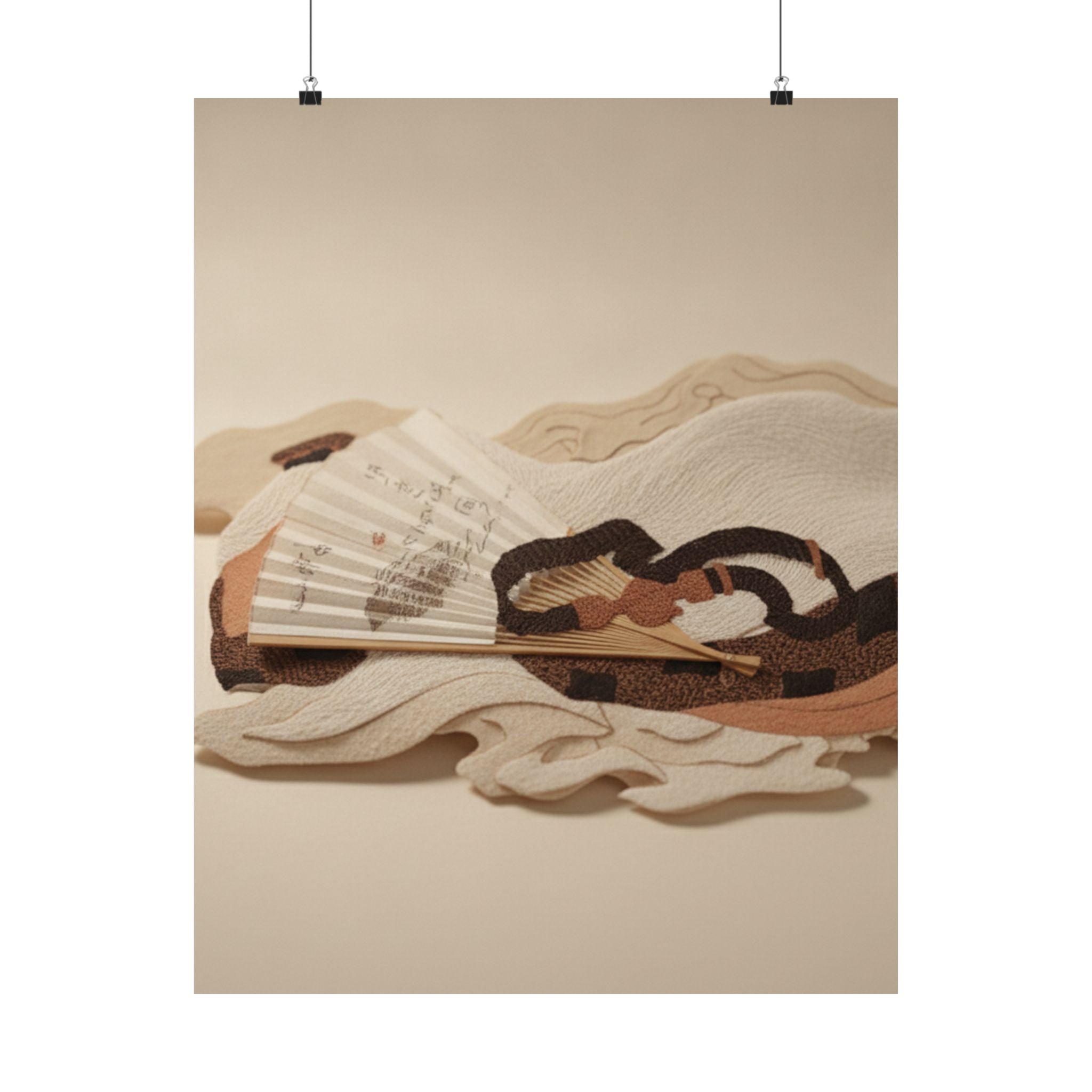 Product Marketing — Belt And Fan On A Piece Of Cloth — Matte Poster